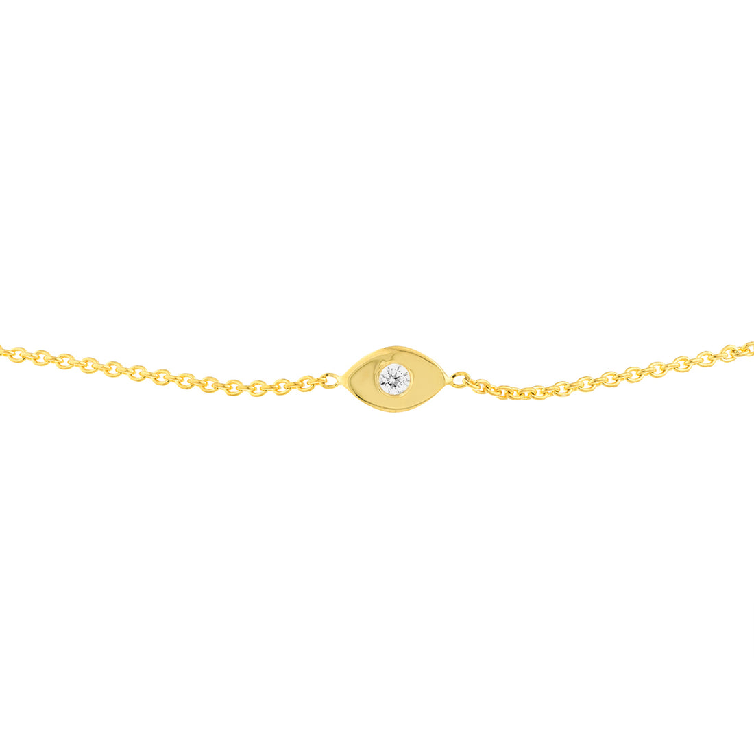 9.5" EVIL EYE DIAMOND BRACELET | 14K YELLOW GOLD | MF035747-14Y - Brownlee Jewelers