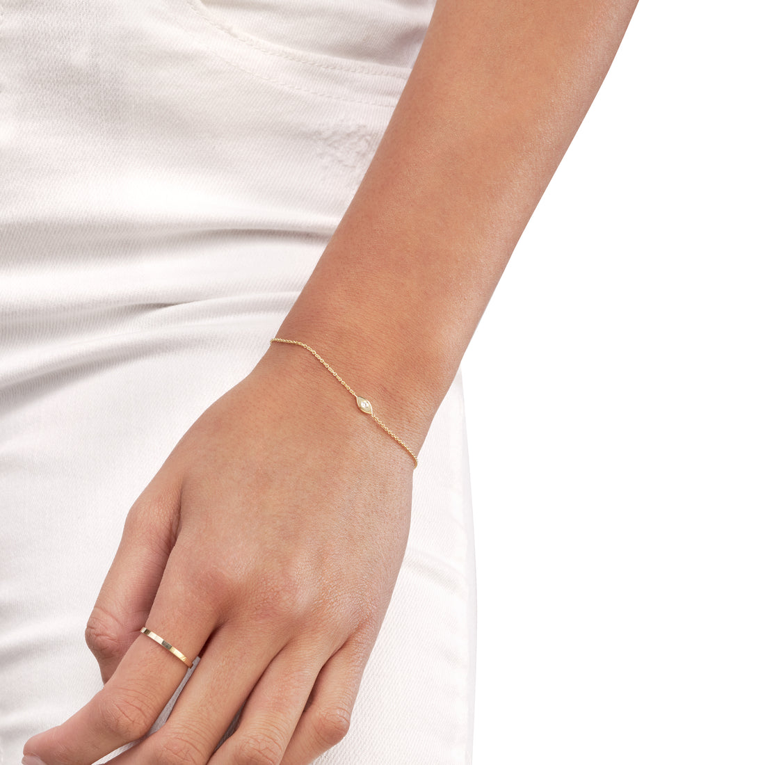 9.5" EVIL EYE DIAMOND BRACELET | 14K YELLOW GOLD | MF035747-14Y - Brownlee Jewelers
