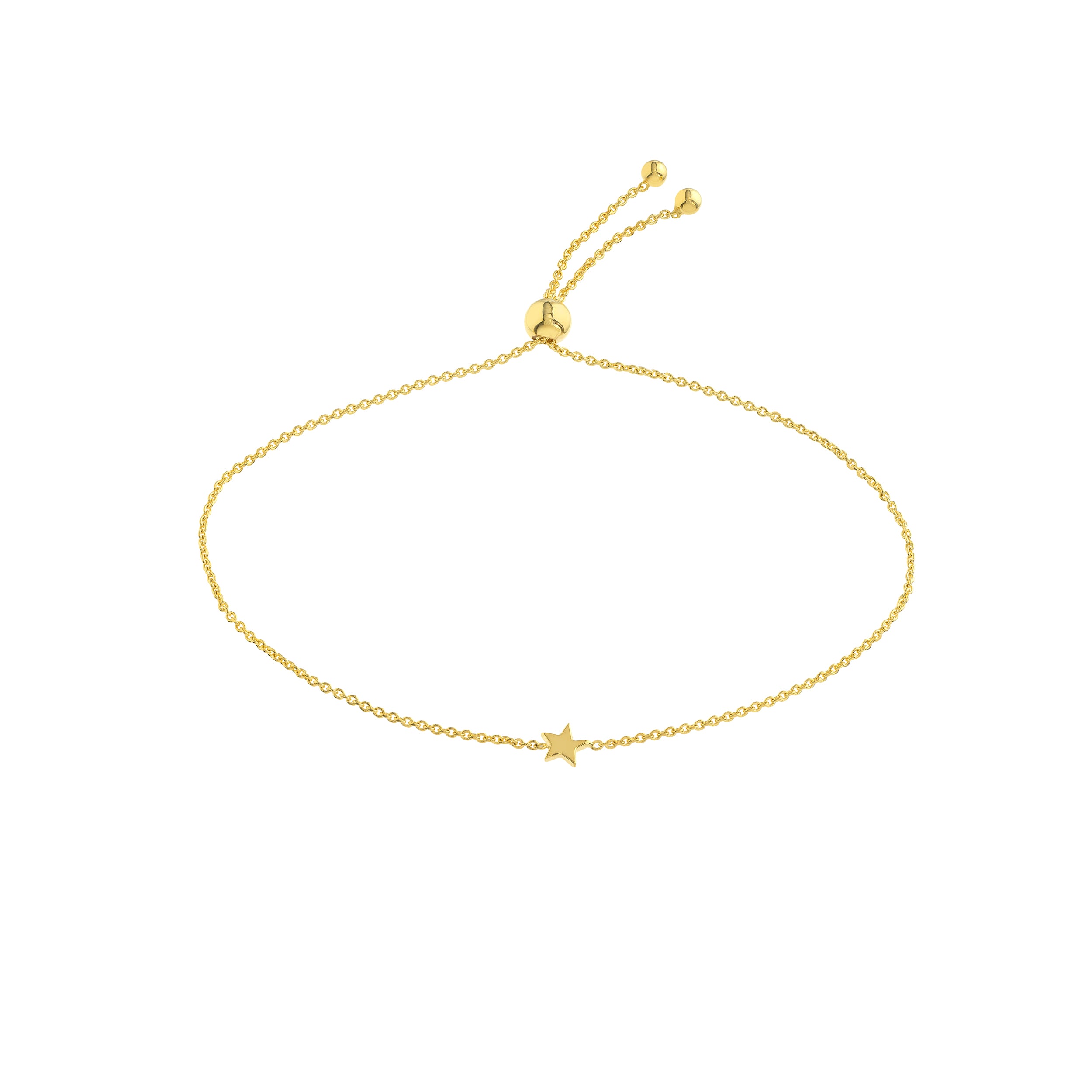 9.5" ADJUSTABLE STAR BRACELET | 14K YELLOW GOLD | MF035750-14Y - Brownlee Jewelers