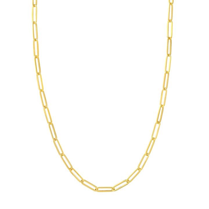 30" 5.1MM HOLLOW PAPERCLIP CHAIN NECKLACE | 10K YELLOW GOLD | MF036701-14Y - Brownlee Jewelers