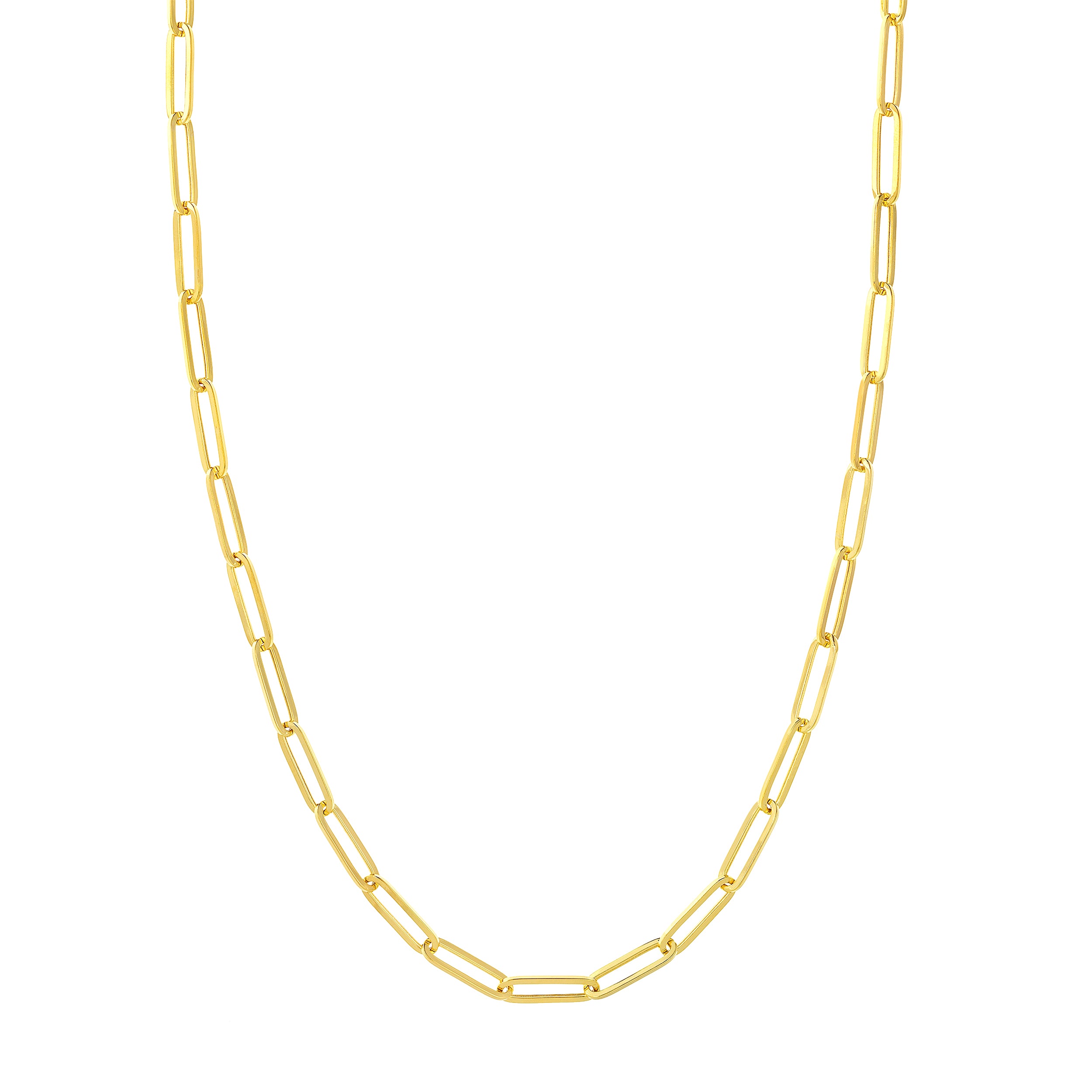 18" 5.1MM HOLLOW PAPERCLIP CHAIN NECKLACE | 14K YELLOW GOLD | MF036701-14Y - Brownlee Jewelers