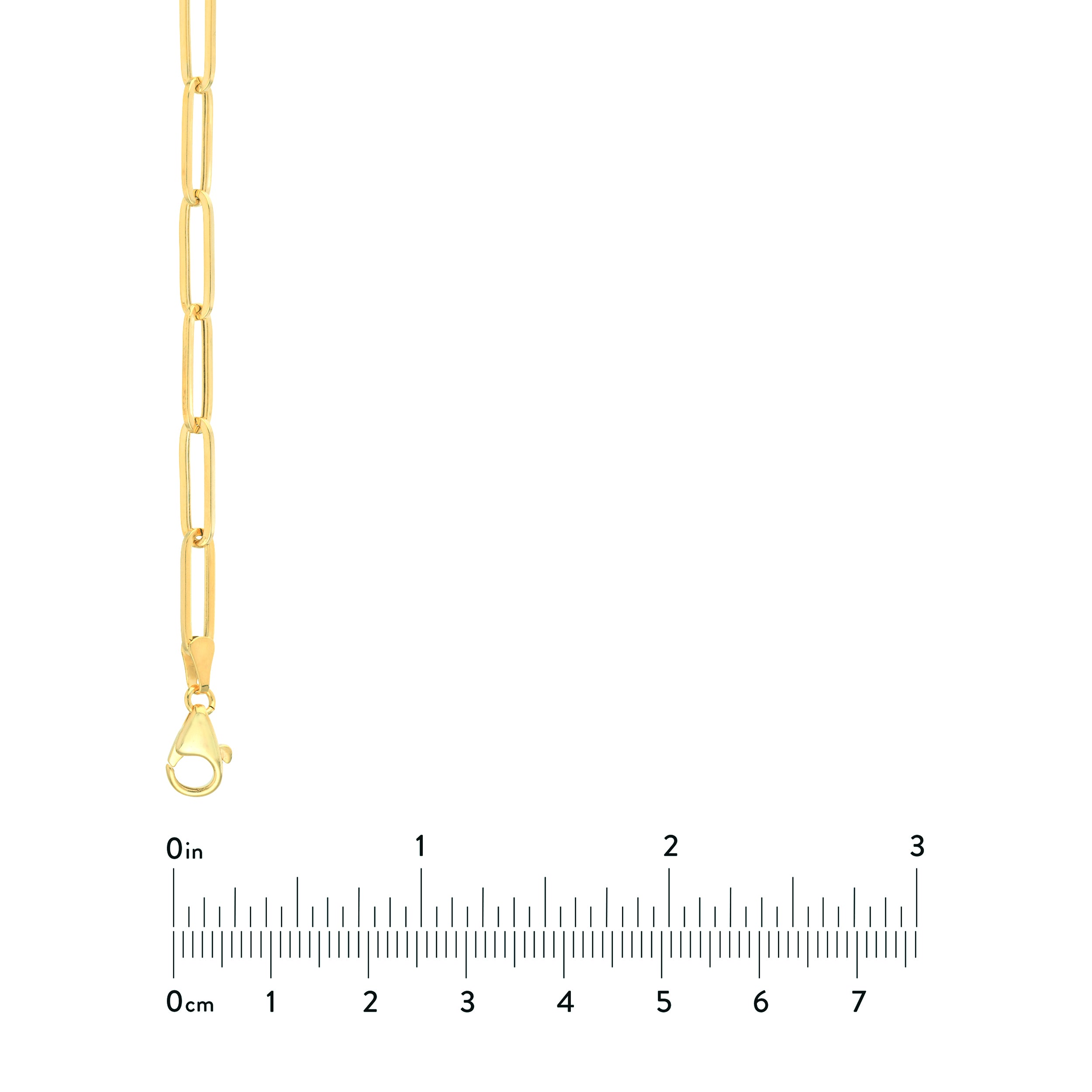 8" 0.1MM HOLLOW PAPERCLIP CHAIN BRACELET | 14K YELLOW GOLD | MF036701-14Y - Brownlee Jewelers