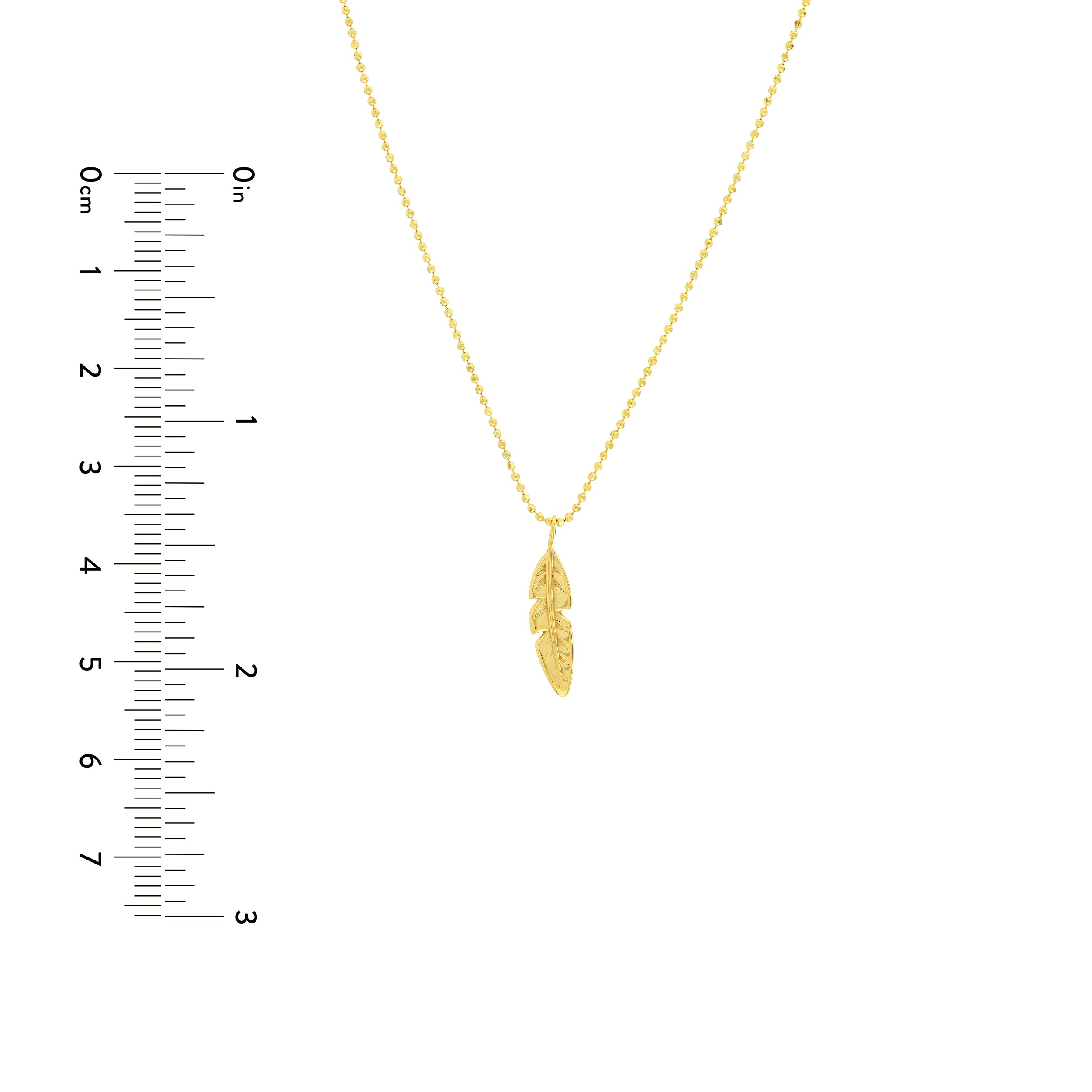 18" FEATHER PENDANT NECKLACE | 14K YELLOW GOLD | MF037065-14Y - Brownlee Jewelers
