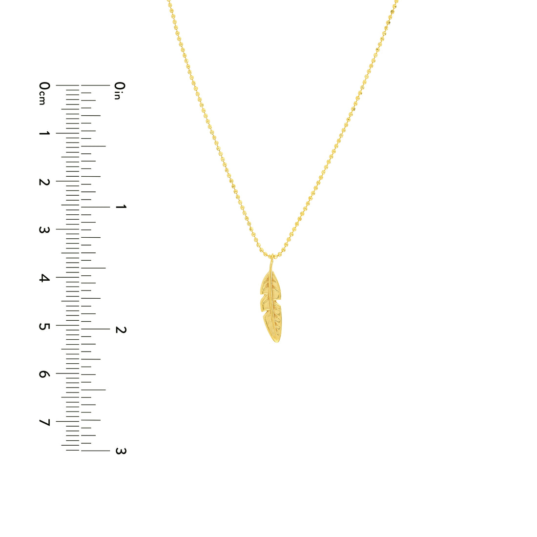 18" FEATHER PENDANT NECKLACE | 14K YELLOW GOLD | MF037065-14Y - Brownlee Jewelers
