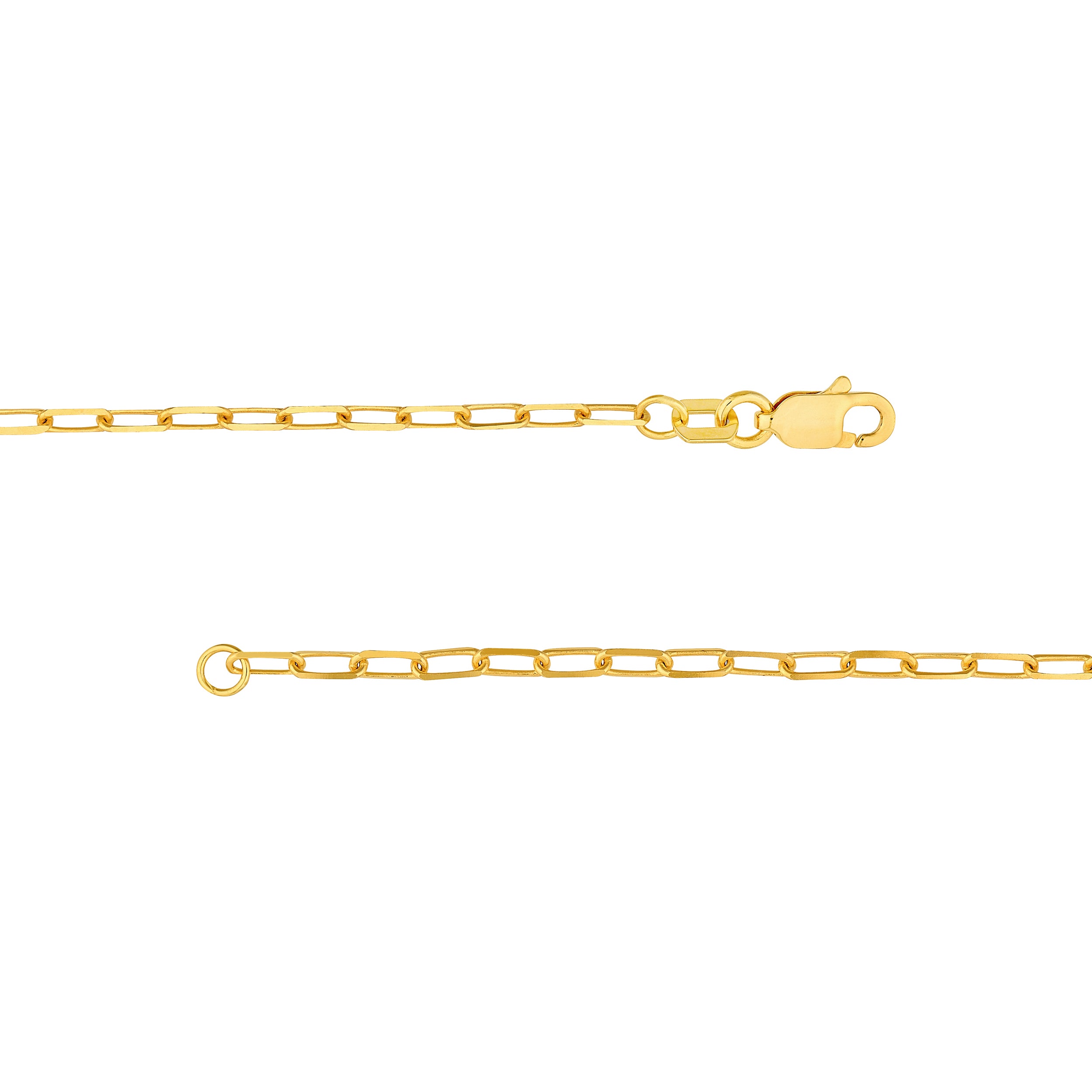 6" HEART ROUND DISC PAPERCLIP CHAIN BRACELET | 14K YELLOW GOLD | MF037409-14Y - Brownlee Jewelers