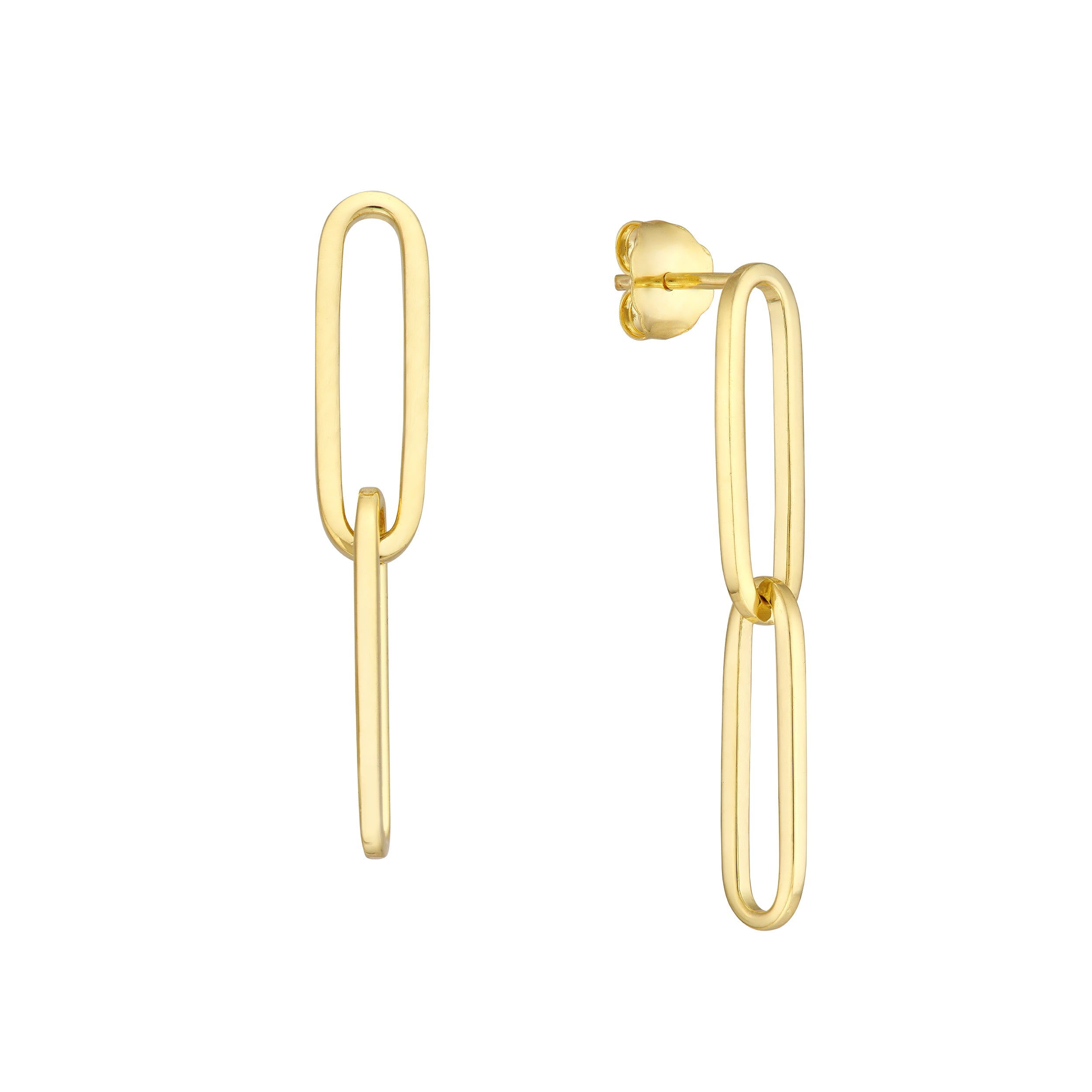 5MM DROP PAPERCLIP DROP EARRINGS | 14K YELLOW GOLD | MF037476-14Y - Brownlee Jewelers