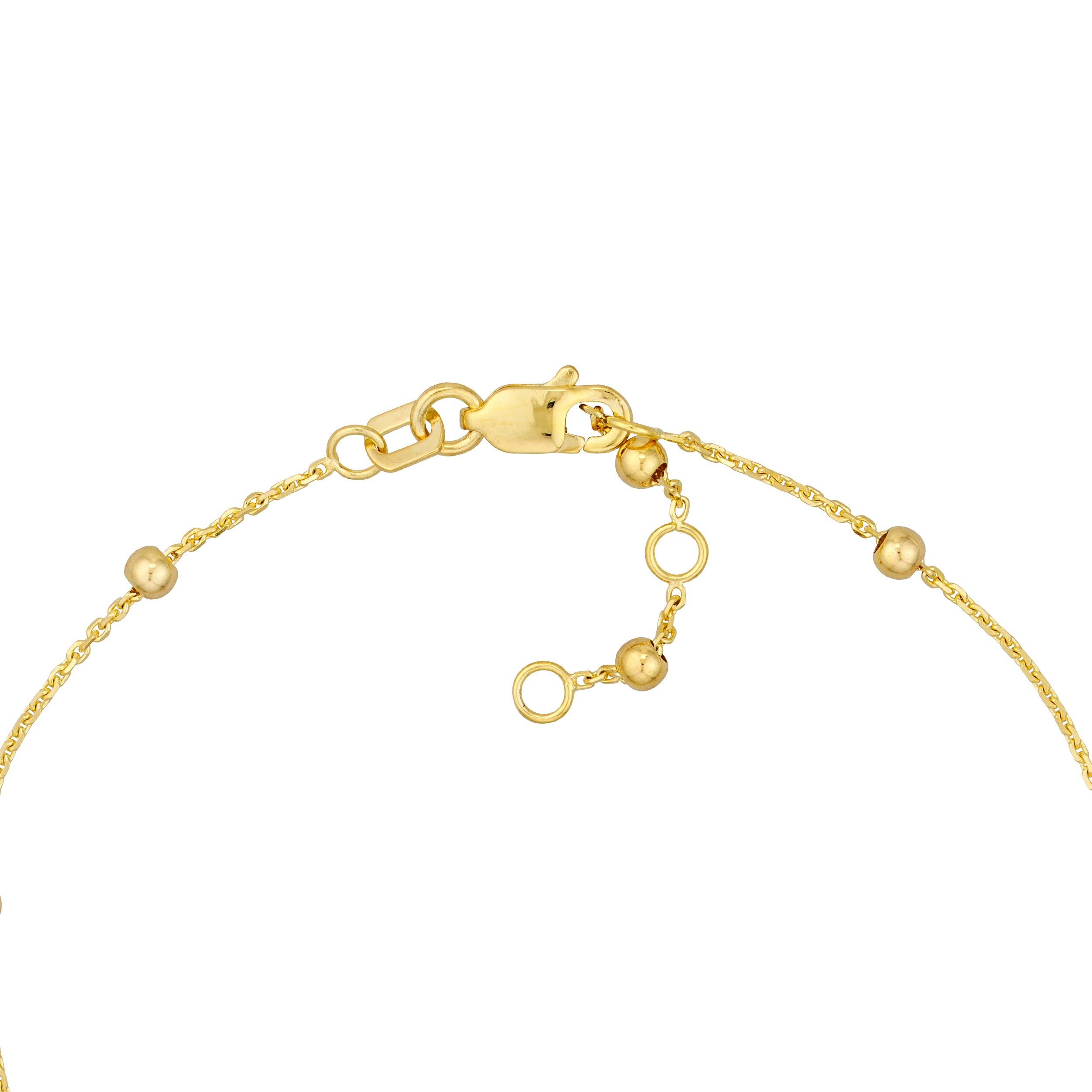 7.25" ADJUSTABLE CROSS BEAD CHAIN BRACELET | 14K YELLOW GOLD | MF037482-14Y - Brownlee Jewelers