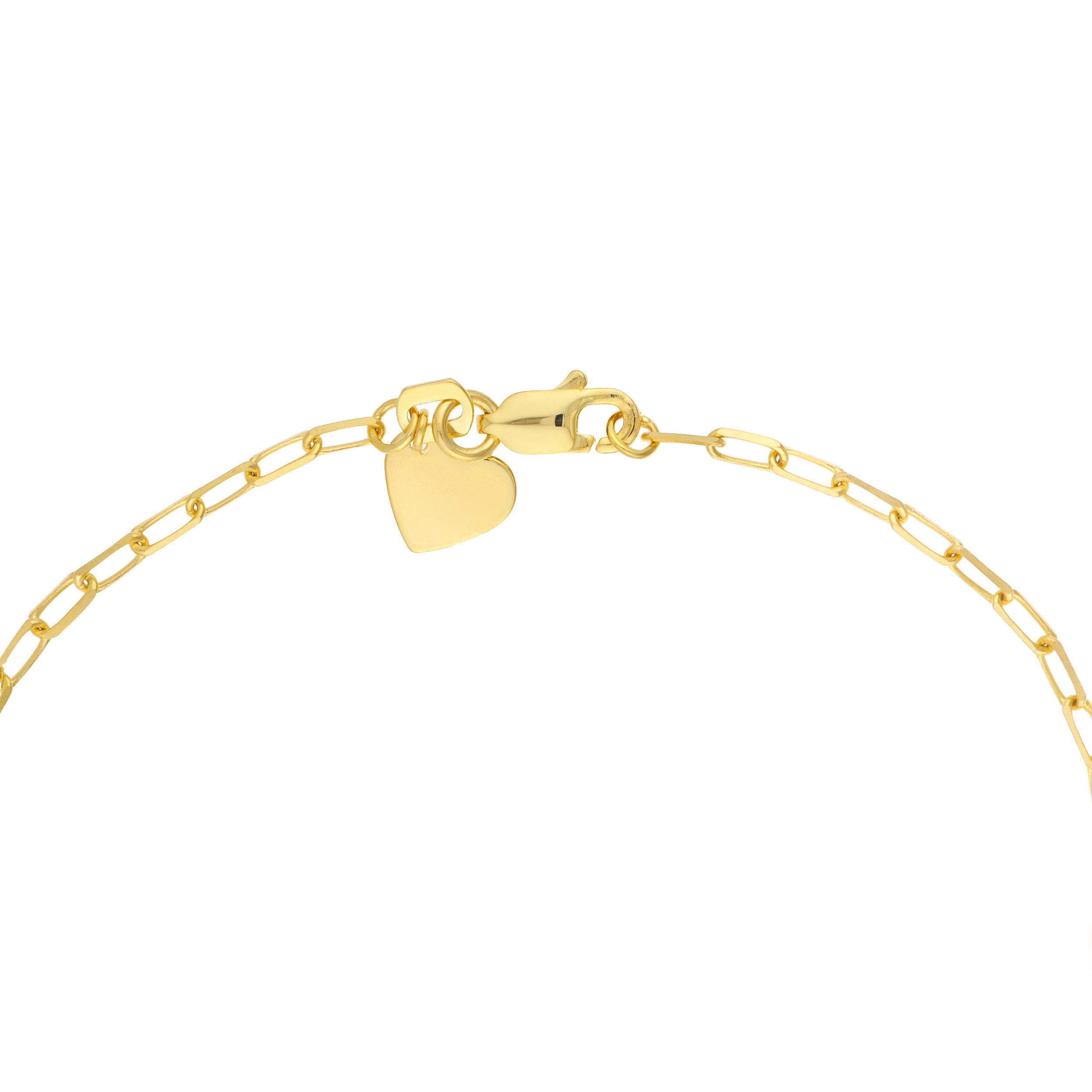 6" HEART PAPERCLIP CHAIN BRACELET | 14K YELLOW GOLD | MF037638-14Y - Brownlee Jewelers