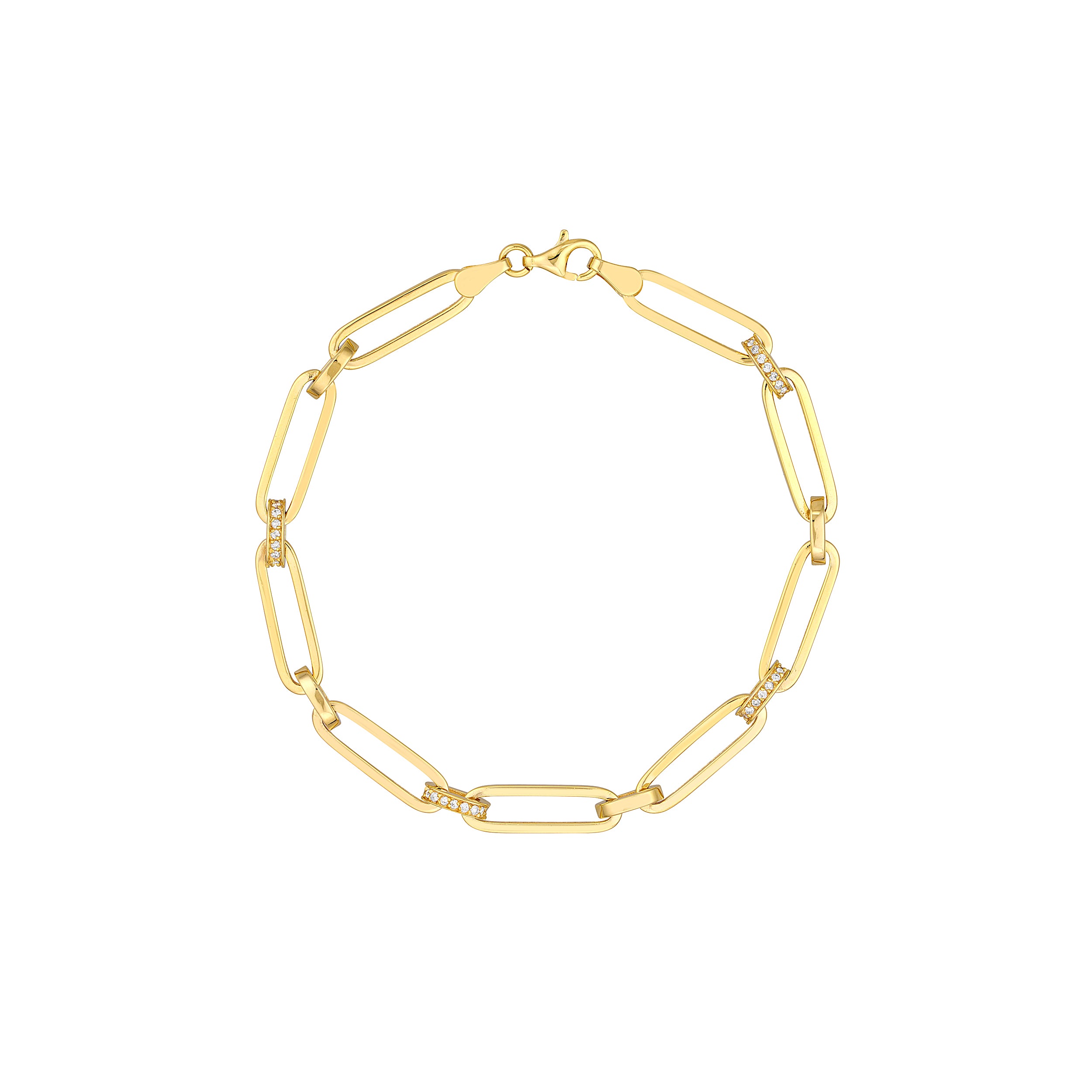 7.25" PAPERCLIP PAVE BRACELET | 14K YELLOW GOLD | MF037642-14Y - Brownlee Jewelers