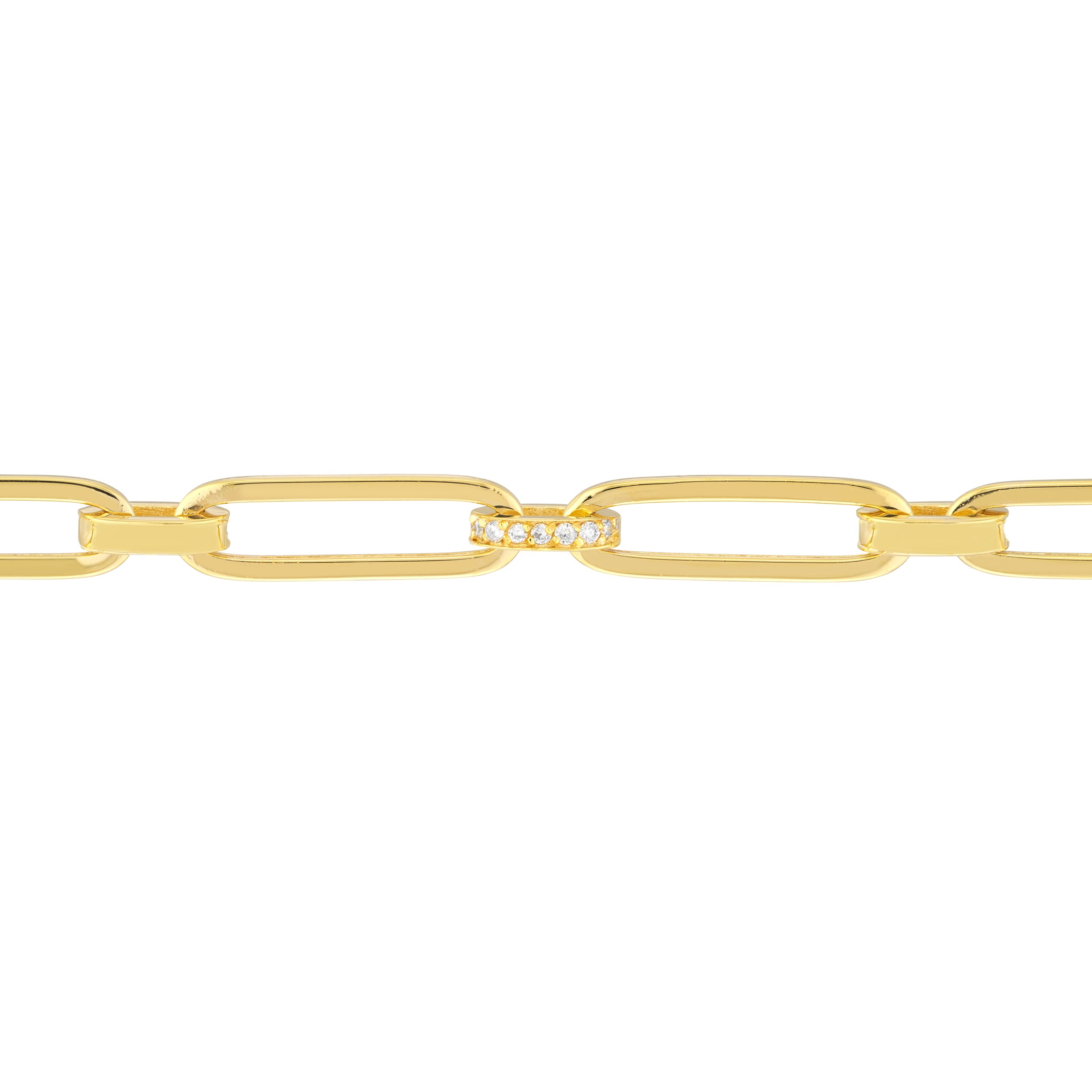 7.25" PAPERCLIP PAVE BRACELET | 14K YELLOW GOLD | MF037642-14Y - Brownlee Jewelers