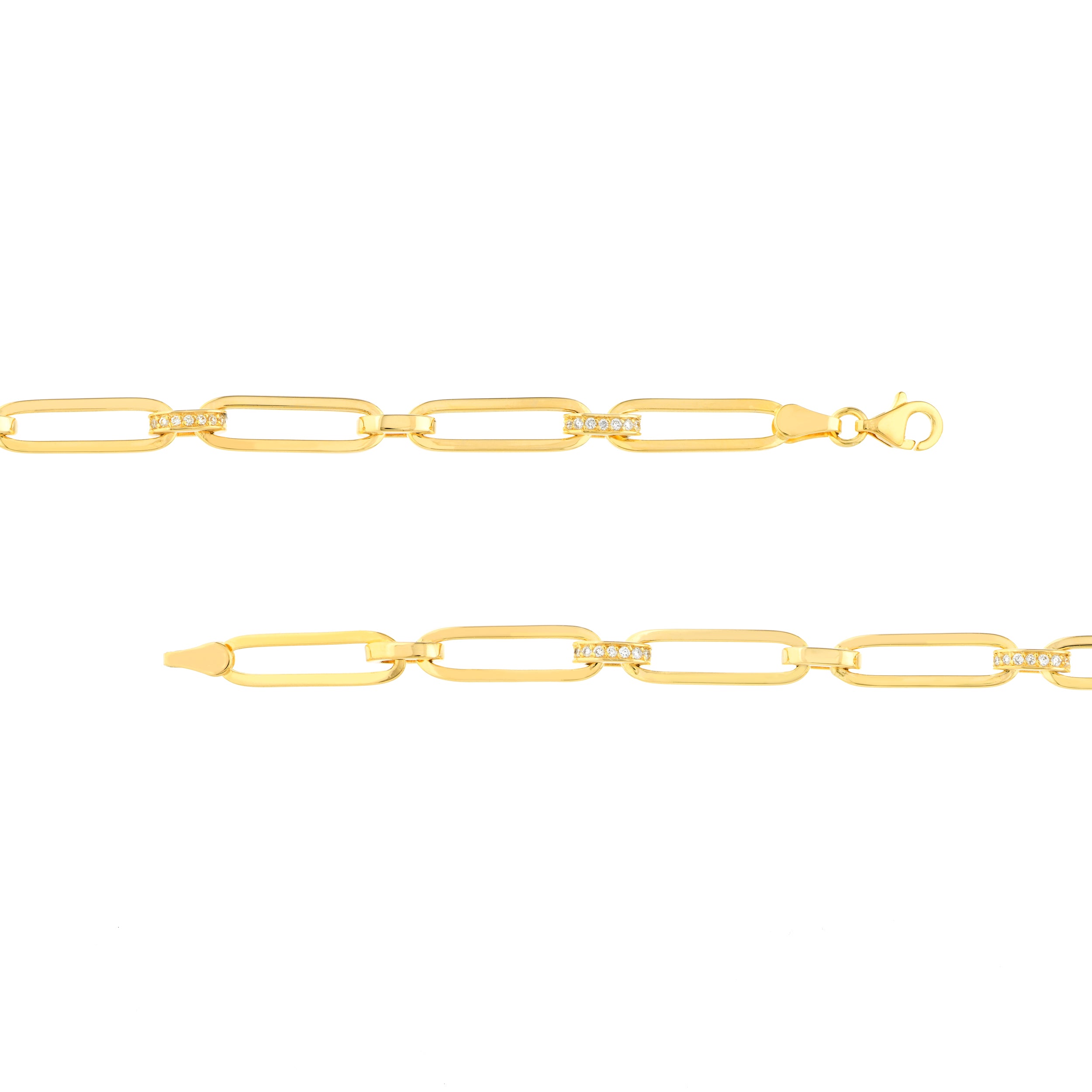 7.25" PAPERCLIP PAVE BRACELET | 14K YELLOW GOLD | MF037642-14Y - Brownlee Jewelers