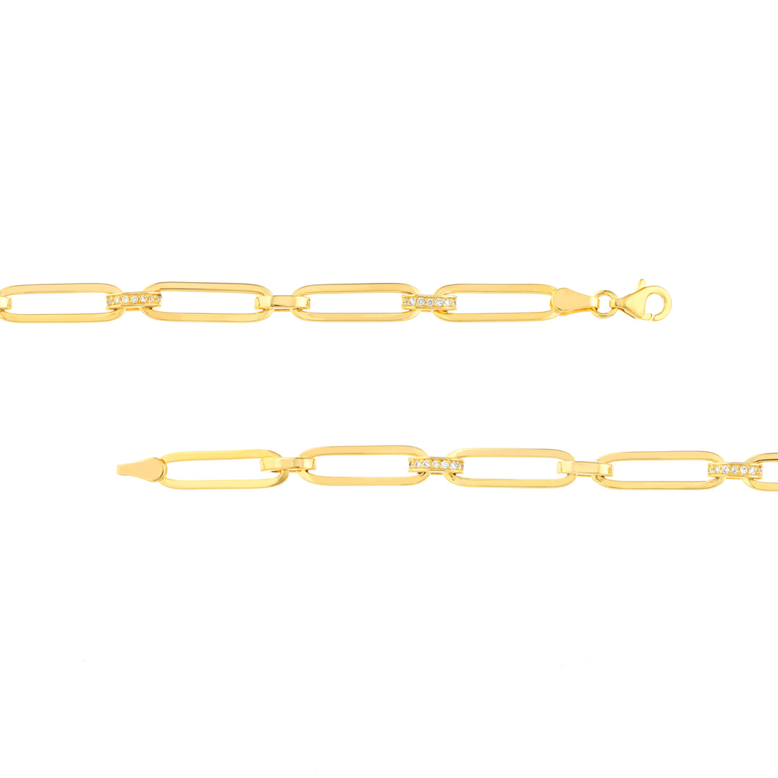 7.25" PAPERCLIP PAVE BRACELET | 14K YELLOW GOLD | MF037642-14Y - Brownlee Jewelers