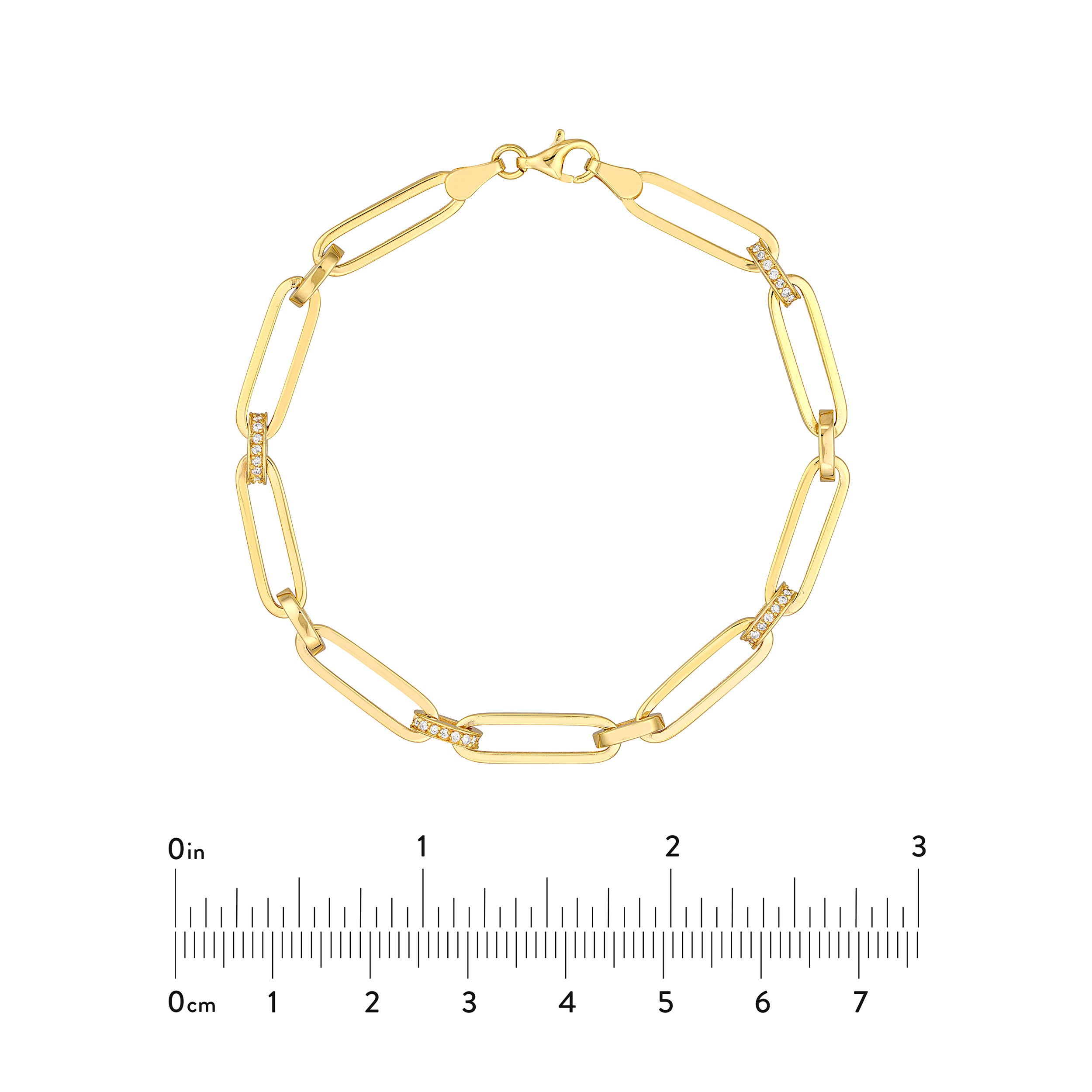 7.25" PAPERCLIP PAVE BRACELET | 14K YELLOW GOLD | MF037642-14Y - Brownlee Jewelers