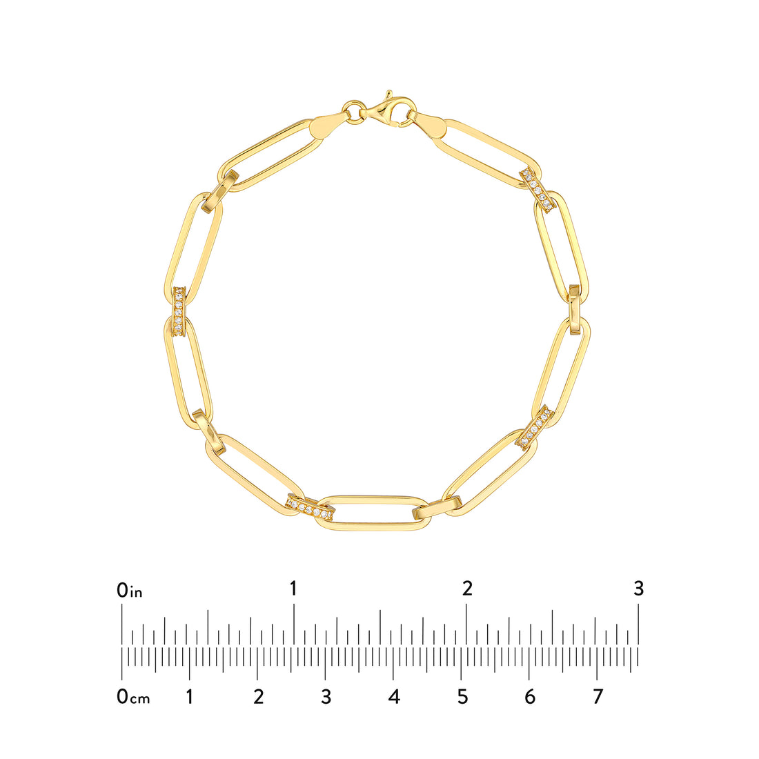 7.25" PAPERCLIP PAVE BRACELET | 14K YELLOW GOLD | MF037642-14Y - Brownlee Jewelers