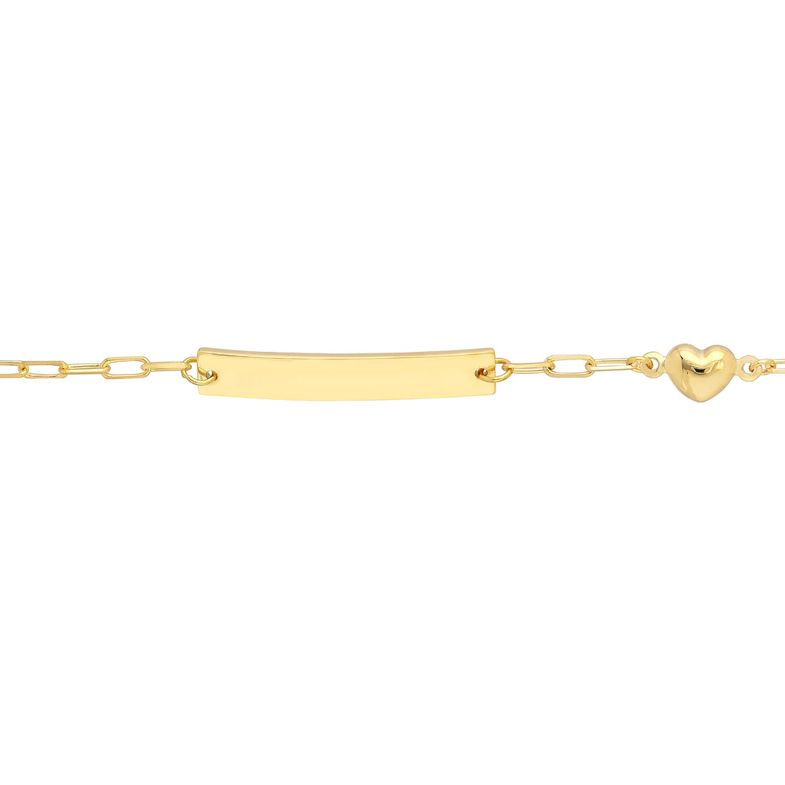 6" HEART ID PAPERCLIP CHAIN BRACELET | 14K YELLOW GOLD | MF037655-14Y - Brownlee Jewelers
