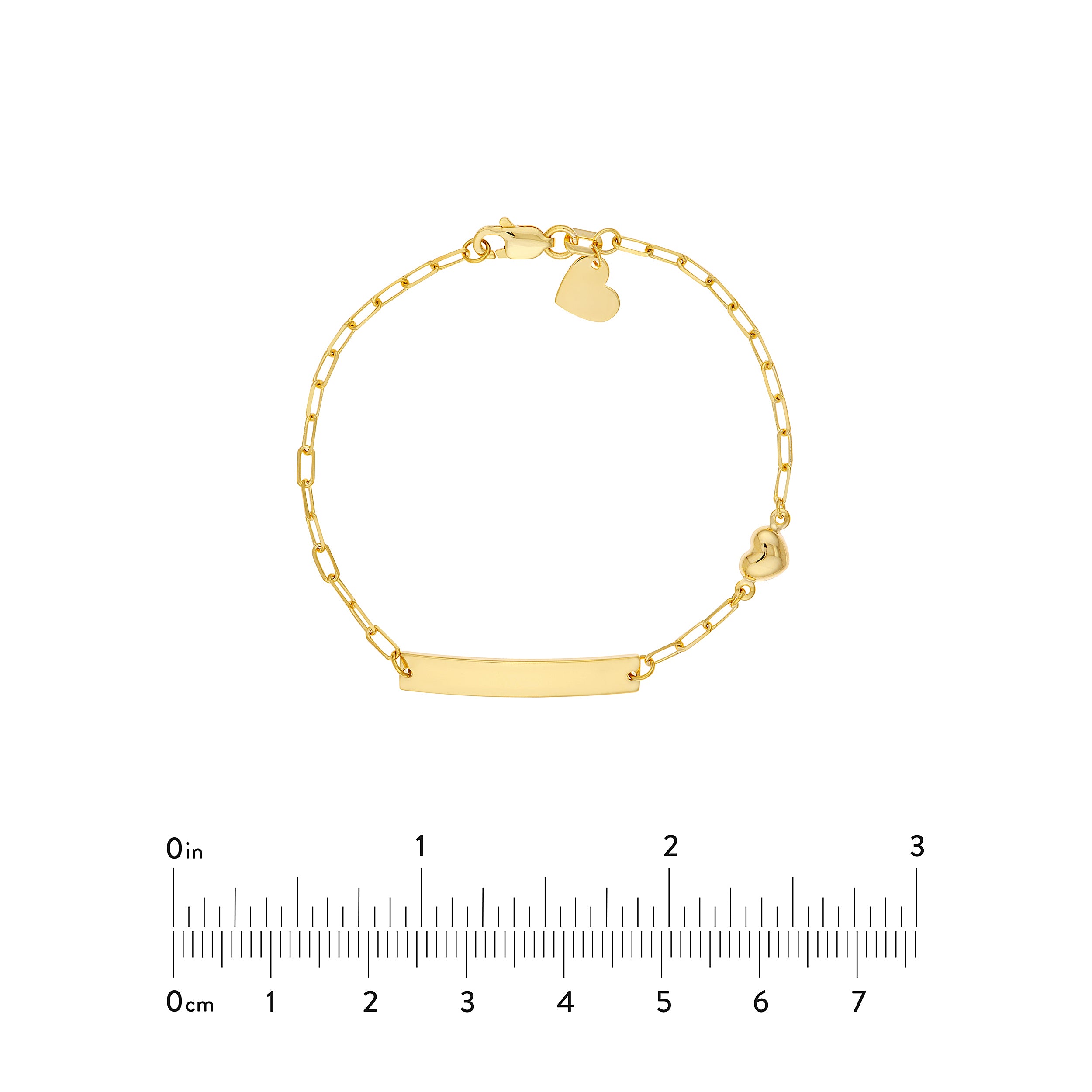 6" HEART ID PAPERCLIP CHAIN BRACELET | 14K YELLOW GOLD | MF037655-14Y - Brownlee Jewelers