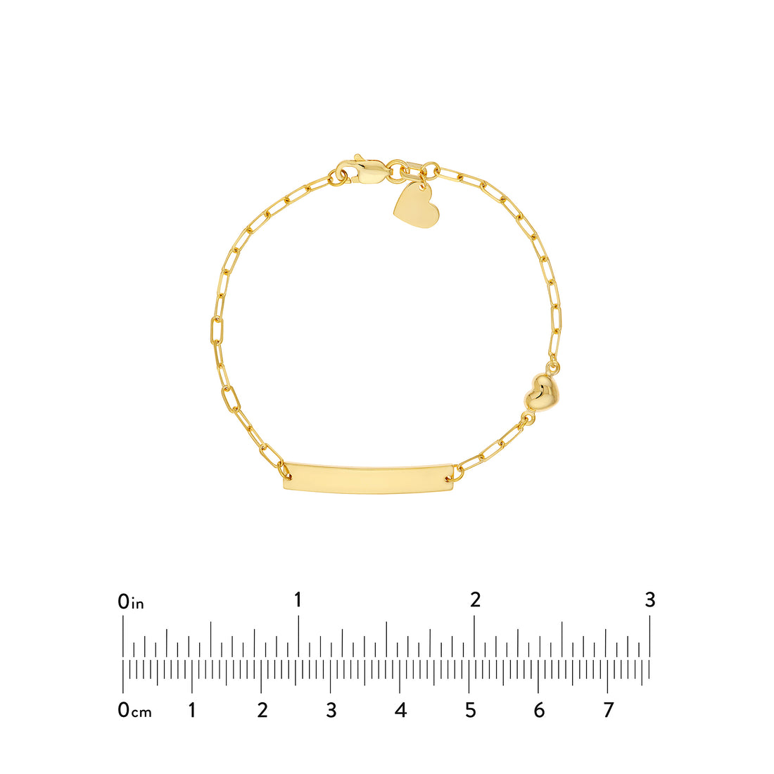 6" HEART ID PAPERCLIP CHAIN BRACELET | 14K YELLOW GOLD | MF037655-14Y - Brownlee Jewelers