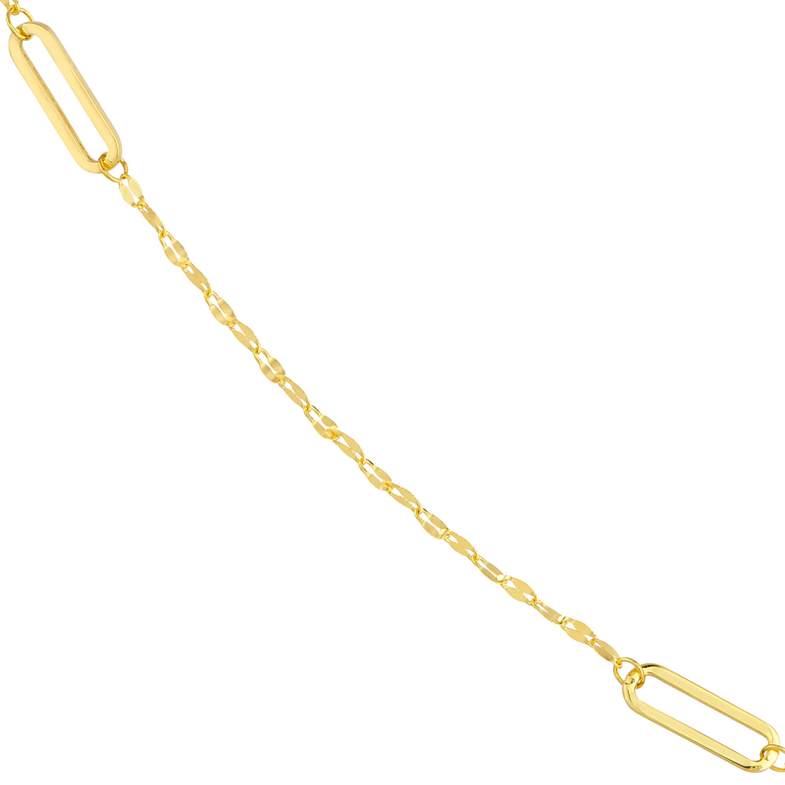 36" LONG LINK STATION PAPERCLIP CHAIN NECKLACE | 14K YELLOW GOLD | MF037706-14Y - Brownlee Jewelers