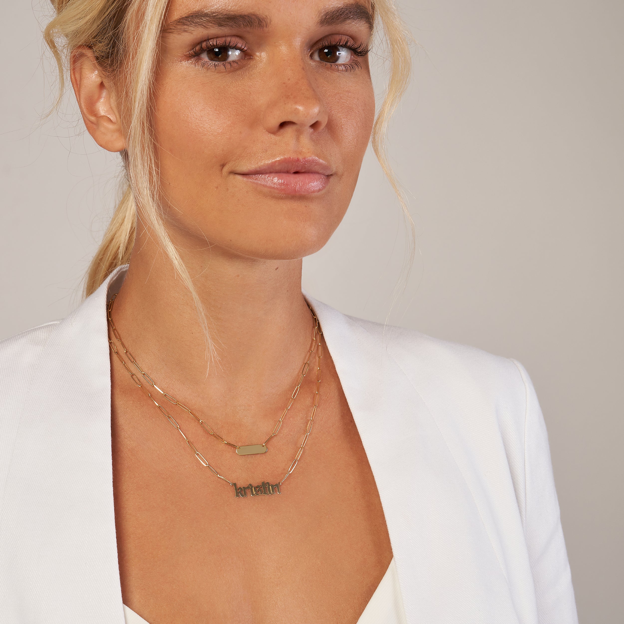 18" BAR LINK NECKLACE | 14K YELLOW GOLD | MF037707-14Y - Brownlee Jewelers