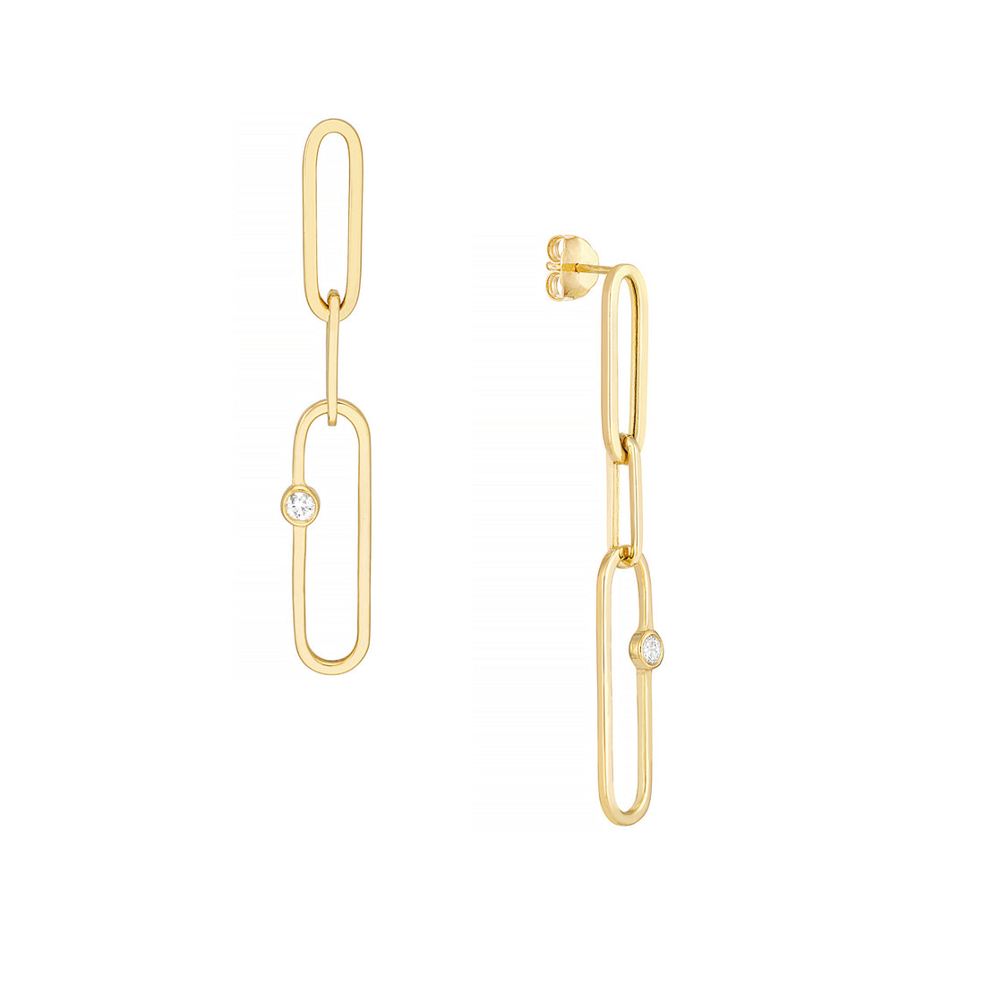 FANCY PAPERCLIP DROP DIAMOND DROP EARRINGS | 14K YELLOW GOLD | MF037754-14Y - Brownlee Jewelers