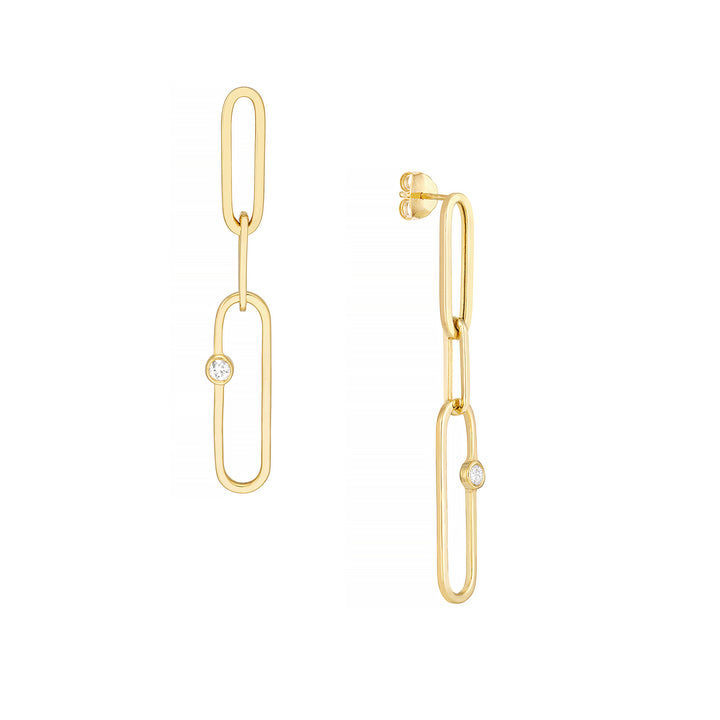 FANCY PAPERCLIP DROP DIAMOND DROP EARRINGS | 14K YELLOW GOLD | MF037754-14Y - Brownlee Jewelers