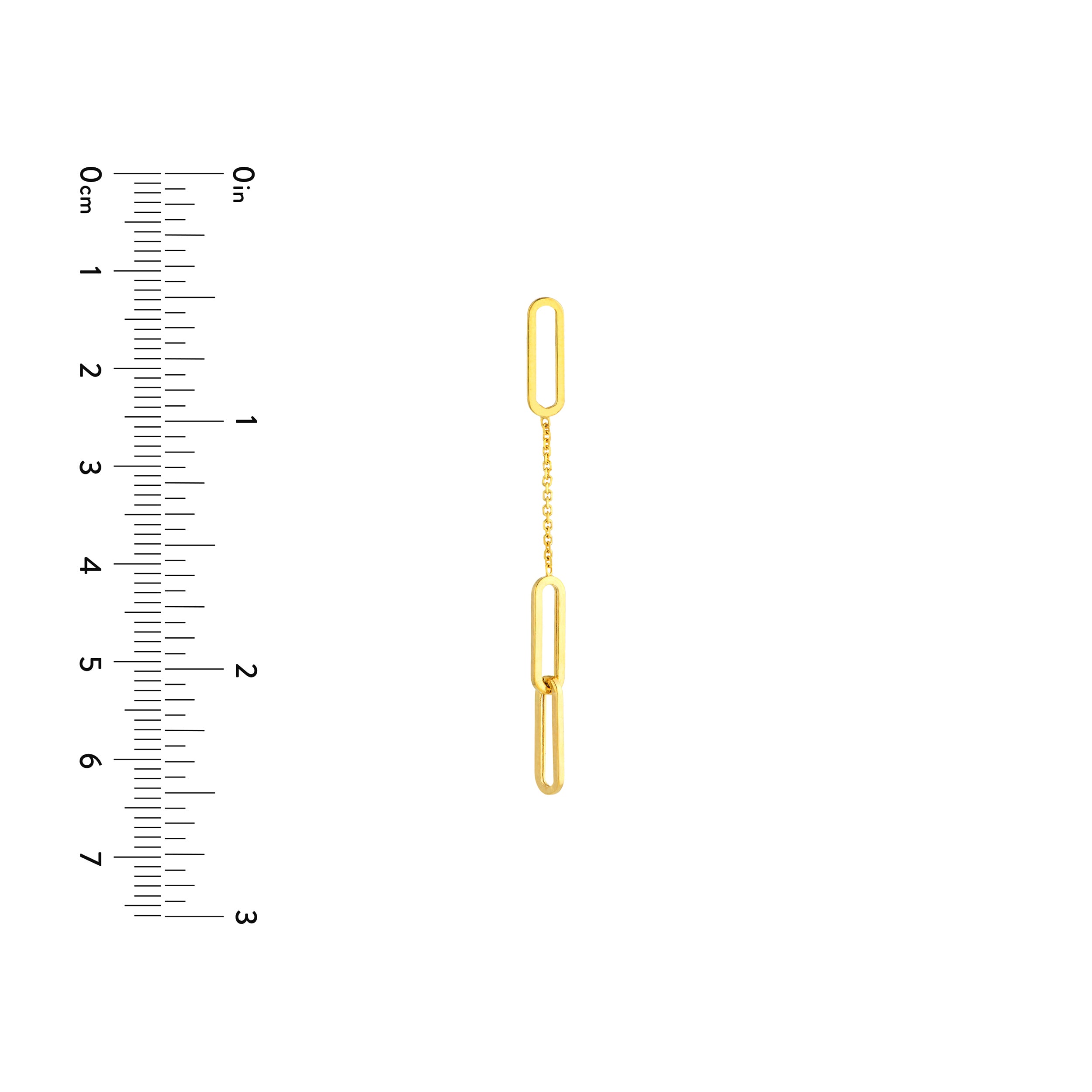 THIN DROP PAPERCLIP DROP EARRINGS | 14K YELLOW GOLD | MF037755-14Y - Brownlee Jewelers