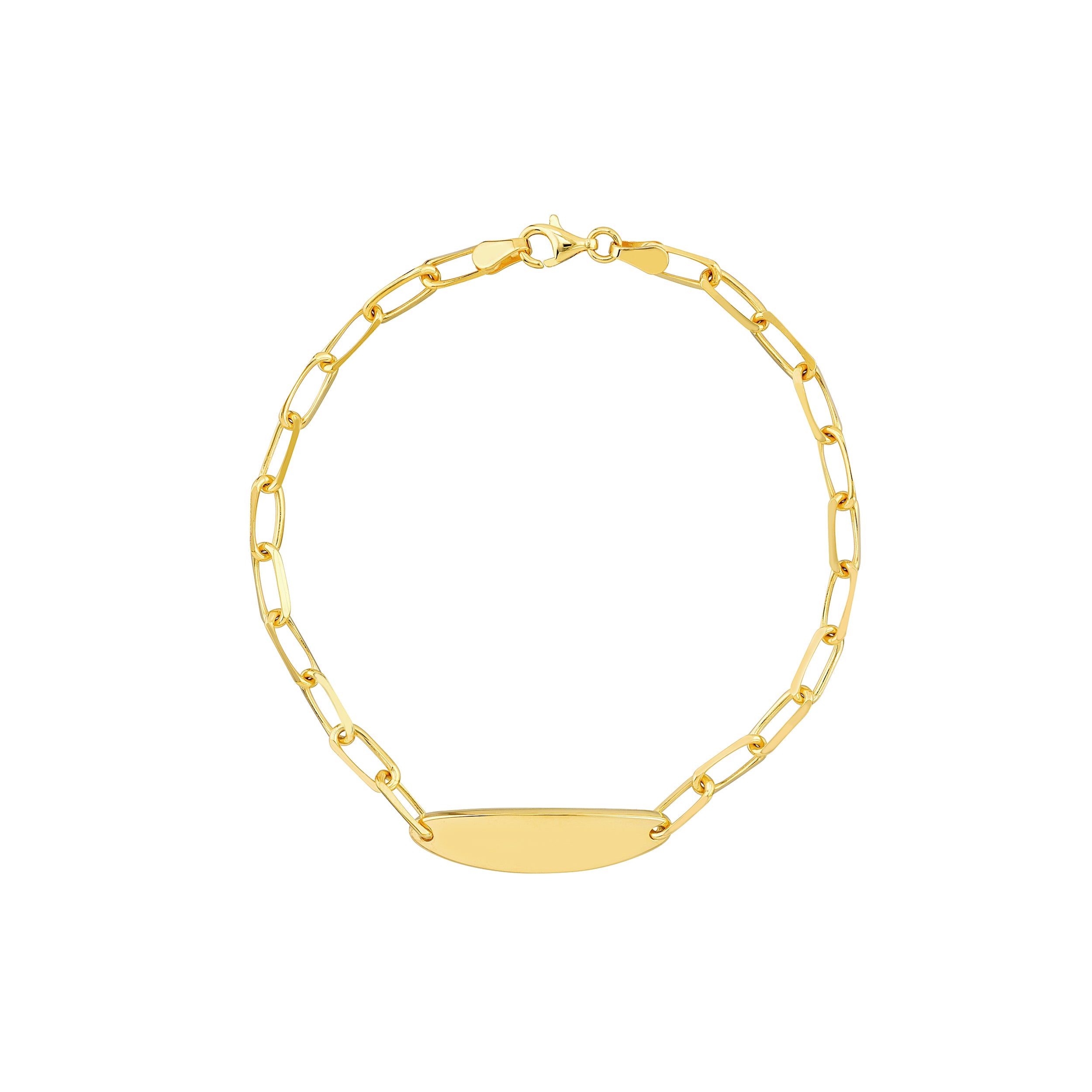 7.5" OVAL ID PAPERCLIP CHAIN BRACELET | 14K YELLOW GOLD | MF037773-14Y - Brownlee Jewelers