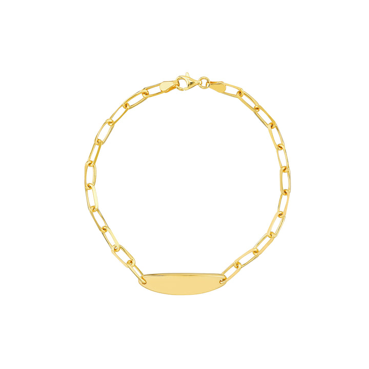 7.5" OVAL ID PAPERCLIP CHAIN BRACELET | 14K YELLOW GOLD | MF037773-14Y - Brownlee Jewelers