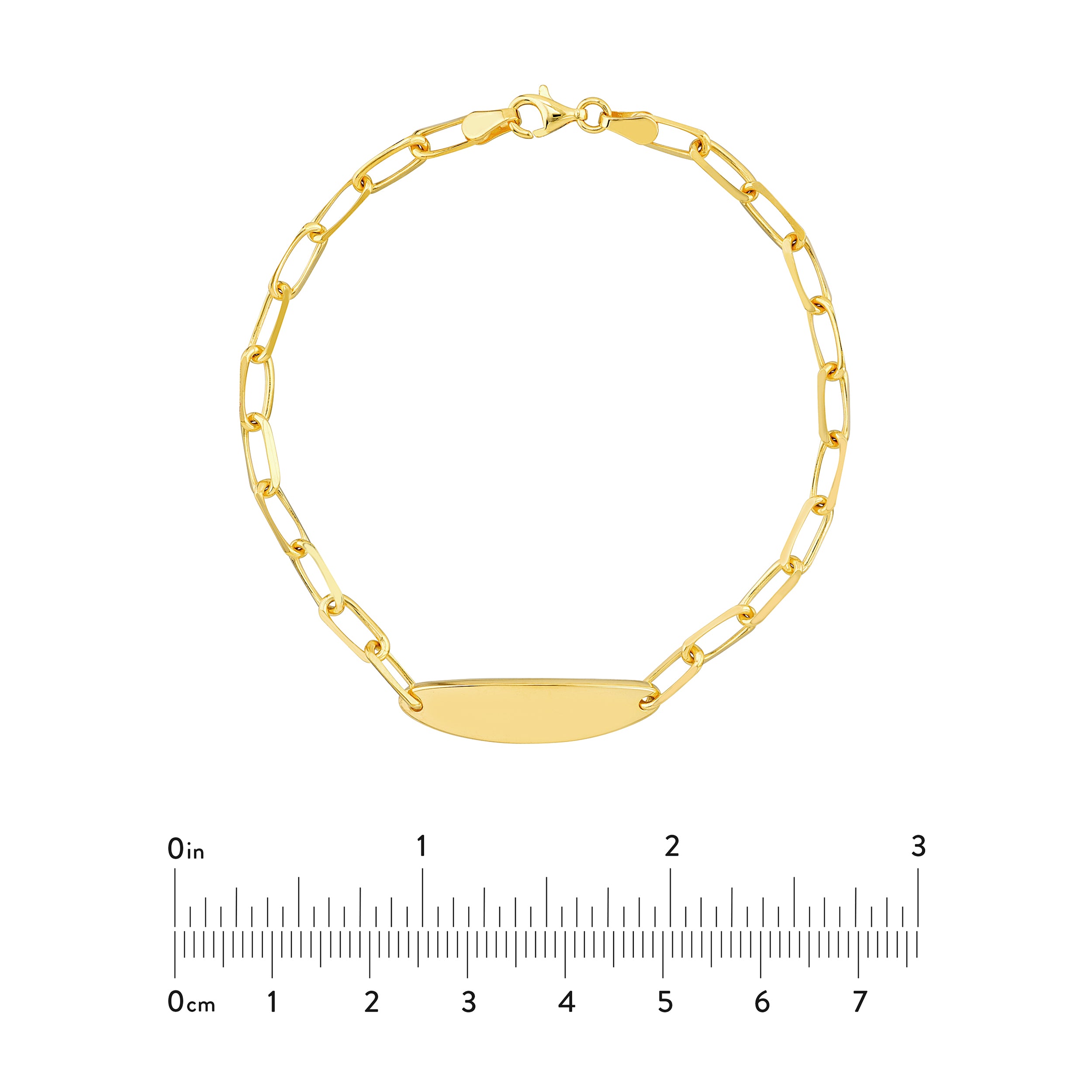 7.5" OVAL ID PAPERCLIP CHAIN BRACELET | 14K YELLOW GOLD | MF037773-14Y - Brownlee Jewelers