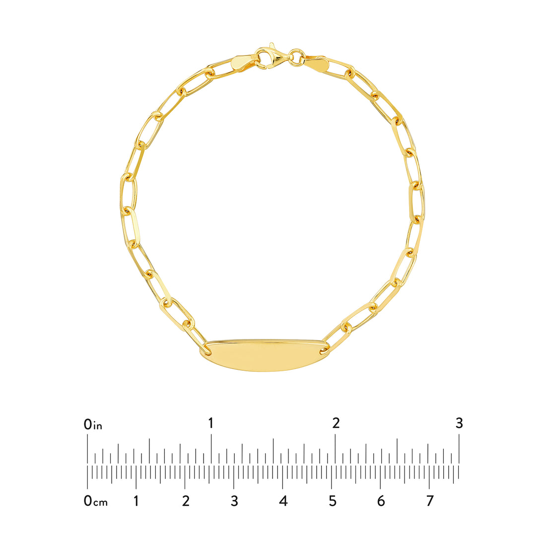7.5" OVAL ID PAPERCLIP CHAIN BRACELET | 14K YELLOW GOLD | MF037773-14Y - Brownlee Jewelers