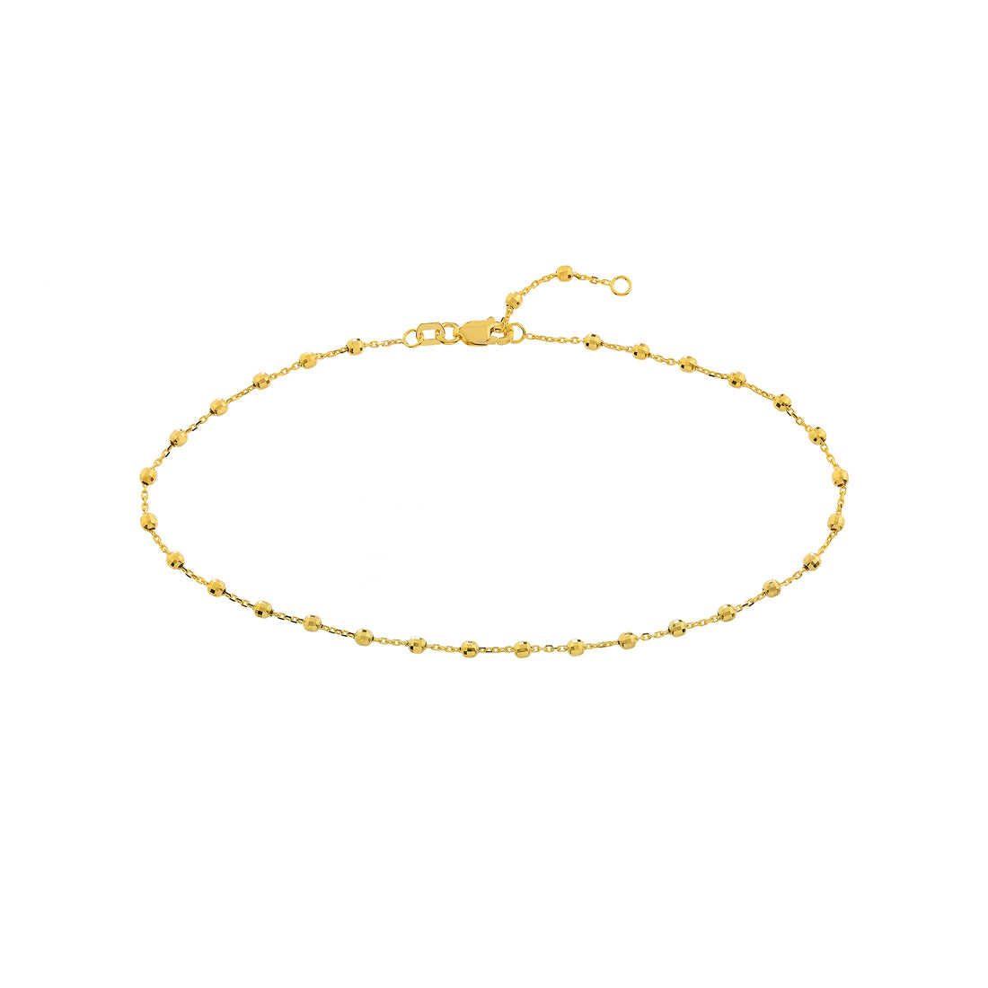 10" 2.5MM BEAD CHAIN ANKLET | 14K YELLOW GOLD | MF037871-14Y - Brownlee Jewelers