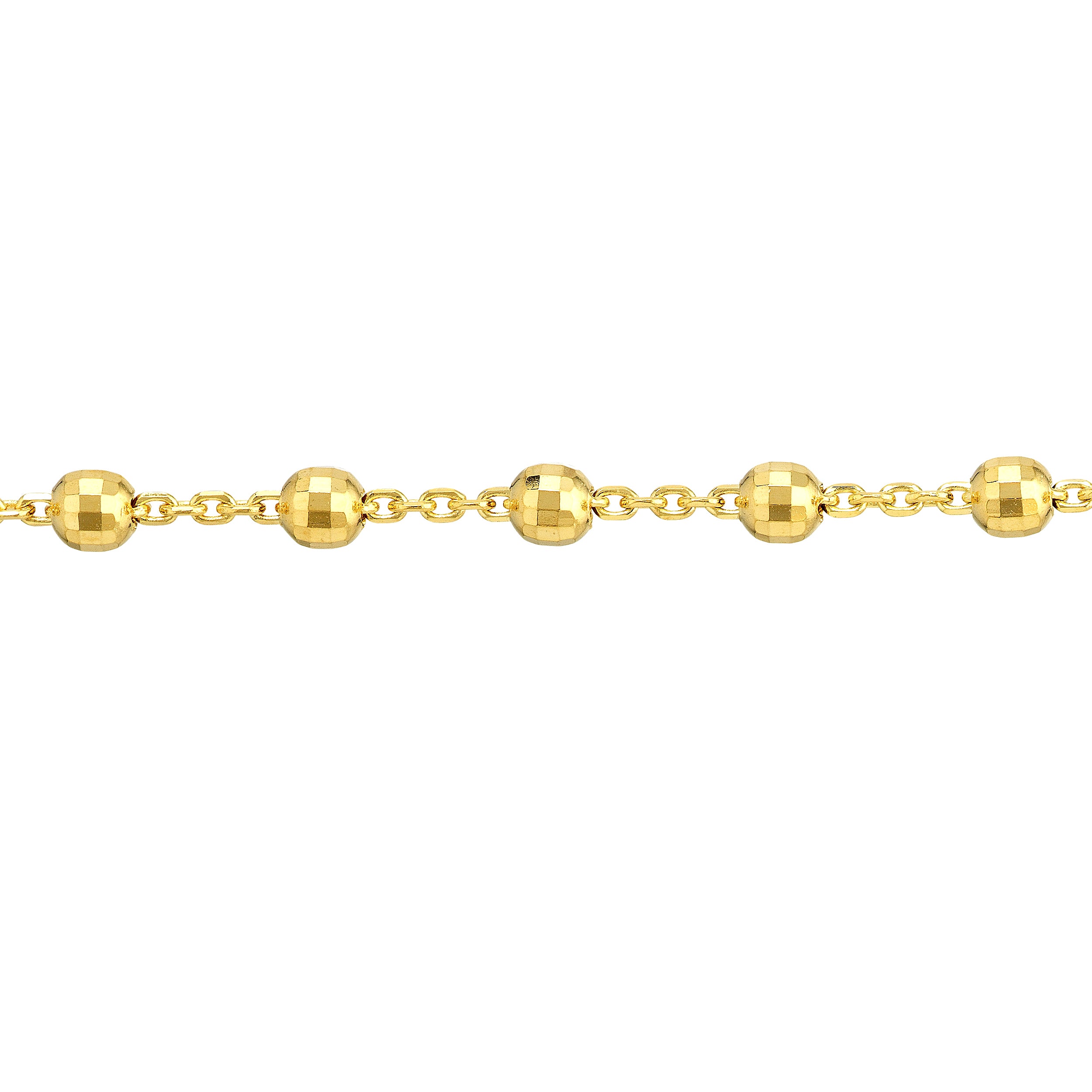 10" 2.5MM BEAD CHAIN ANKLET | 14K YELLOW GOLD | MF037871-14Y - Brownlee Jewelers