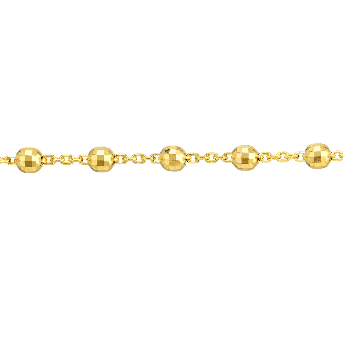 10" 2.5MM BEAD CHAIN ANKLET | 14K YELLOW GOLD | MF037871-14Y - Brownlee Jewelers