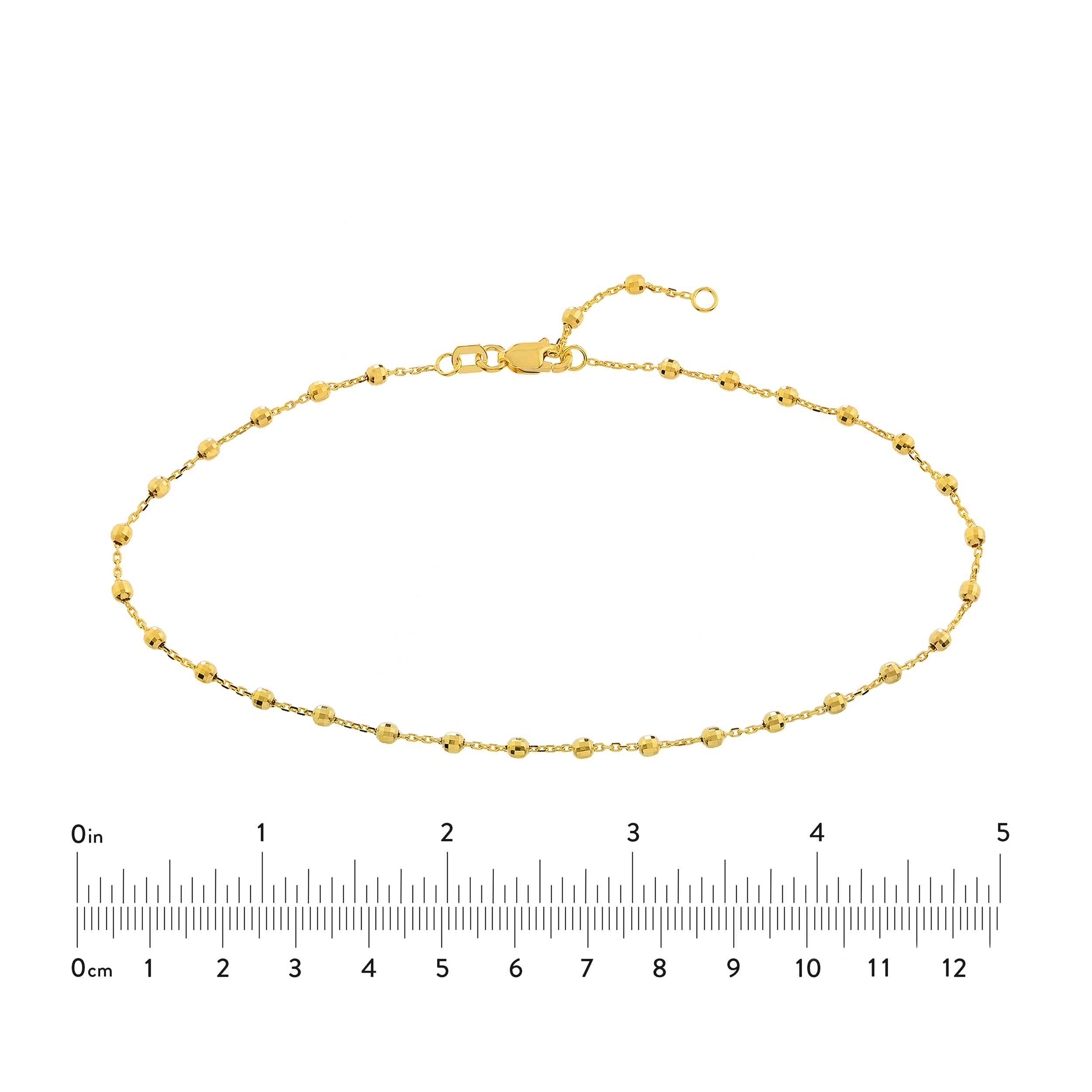 10" 2.5MM BEAD CHAIN ANKLET | 14K YELLOW GOLD | MF037871-14Y - Brownlee Jewelers