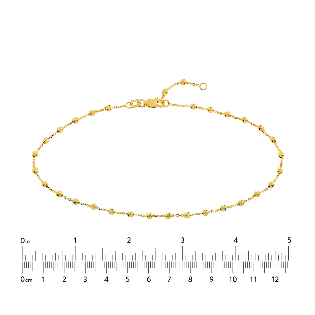 10" 2.5MM BEAD CHAIN ANKLET | 14K YELLOW GOLD | MF037871-14Y - Brownlee Jewelers