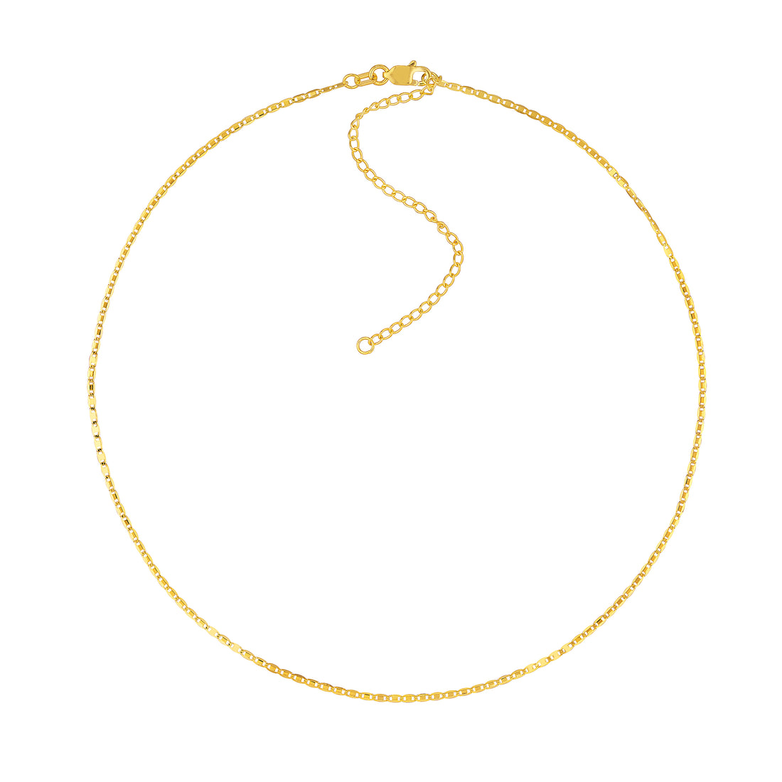 16" 1.25MM ADJUSTABLE VALENTINO CHAIN NECKLACE | 14K YELLOW GOLD | MF037925-14Y - Brownlee Jewelers