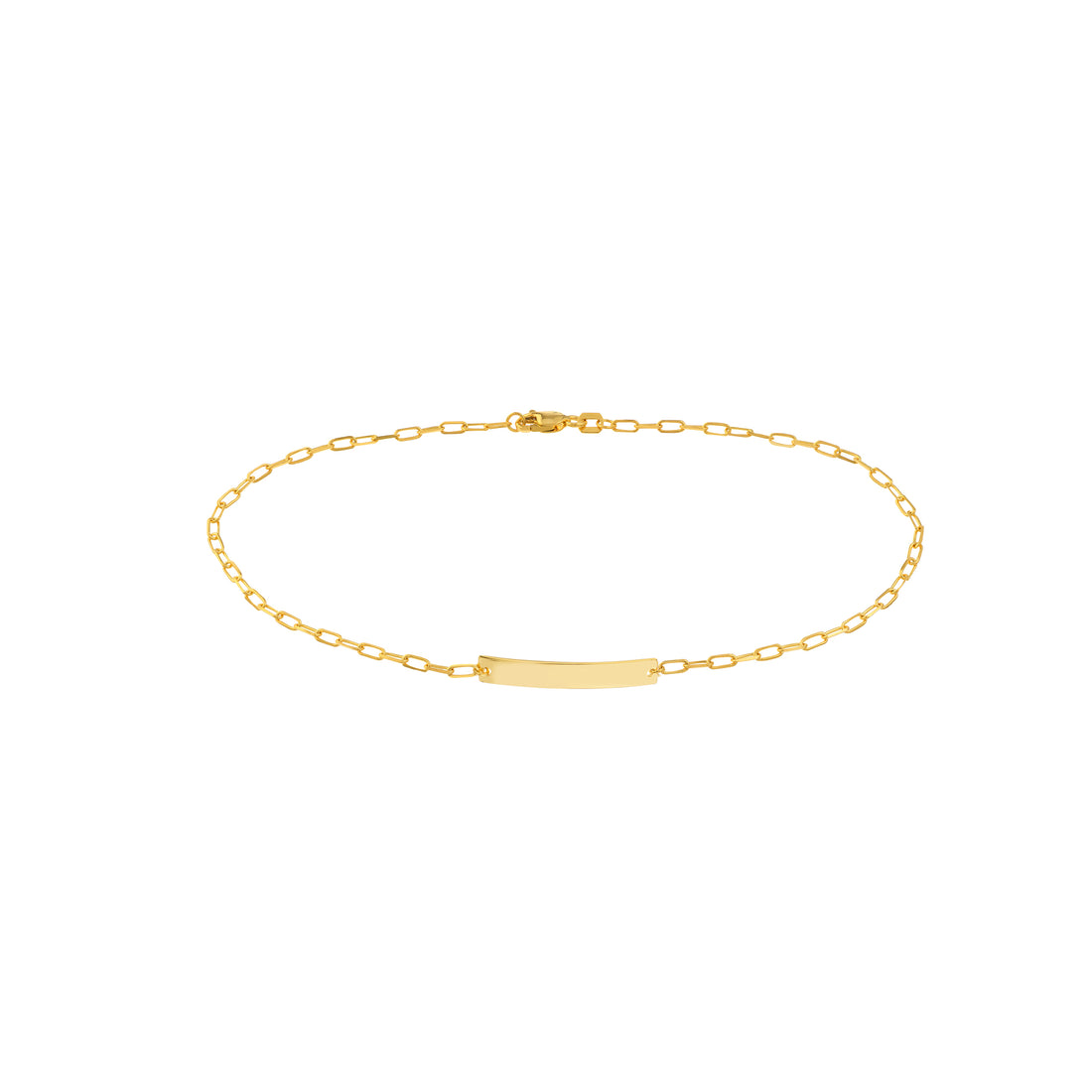 10" OPEN PLAIN ENGRAVABLE DIAMOND-CUT ID FORZATINA CHAIN ANKLET | 14K YELLOW GOLD | MF037937-14Y - Brownlee Jewelers
