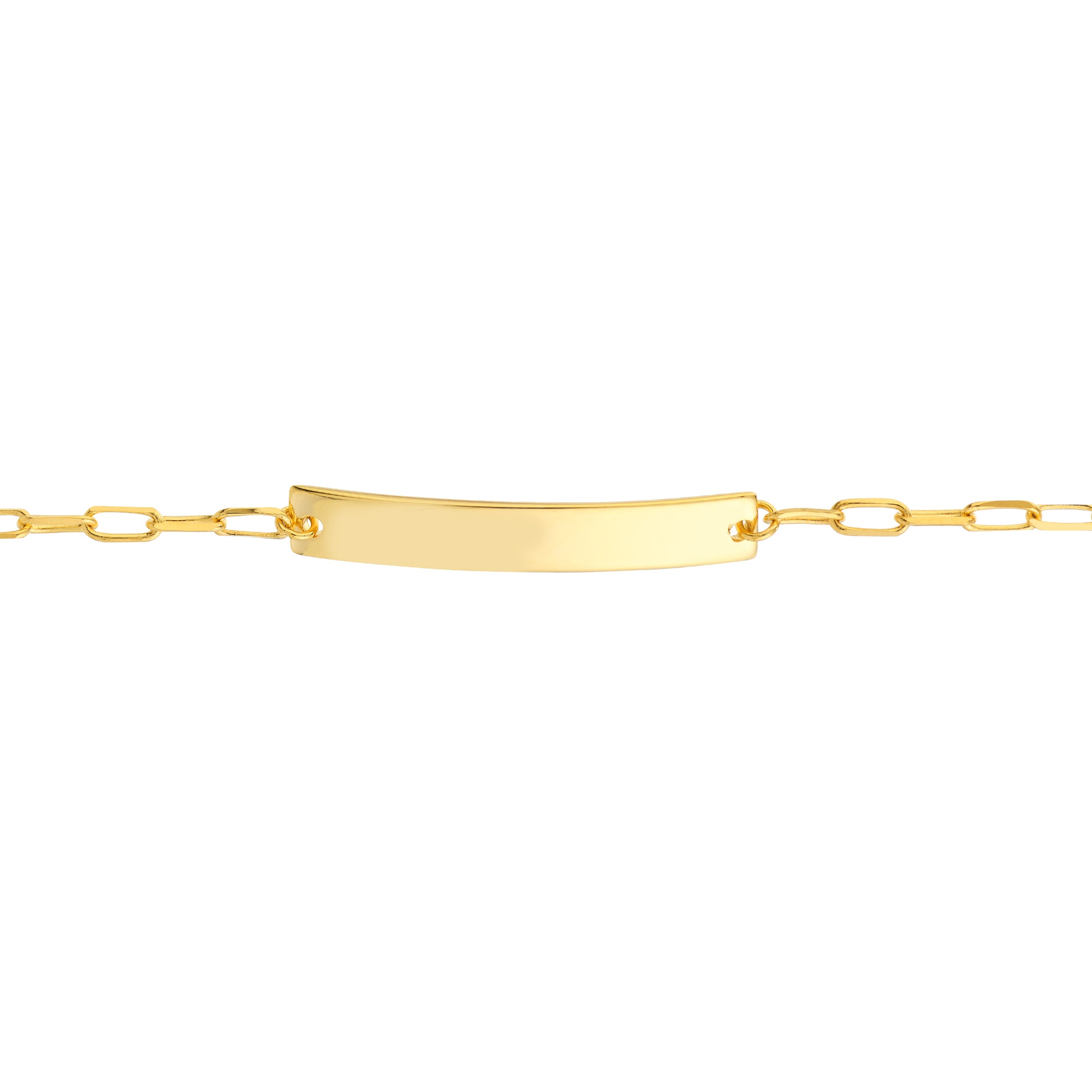 10" OPEN PLAIN ENGRAVABLE DIAMOND-CUT ID FORZATINA CHAIN ANKLET | 14K YELLOW GOLD | MF037937-14Y - Brownlee Jewelers