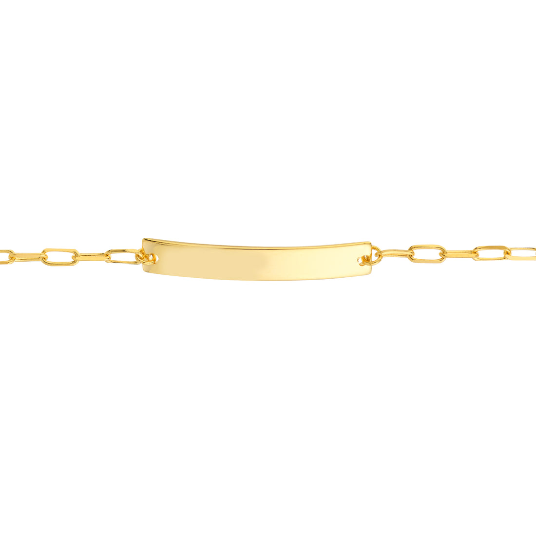 10" OPEN PLAIN ENGRAVABLE DIAMOND-CUT ID FORZATINA CHAIN ANKLET | 14K YELLOW GOLD | MF037937-14Y - Brownlee Jewelers