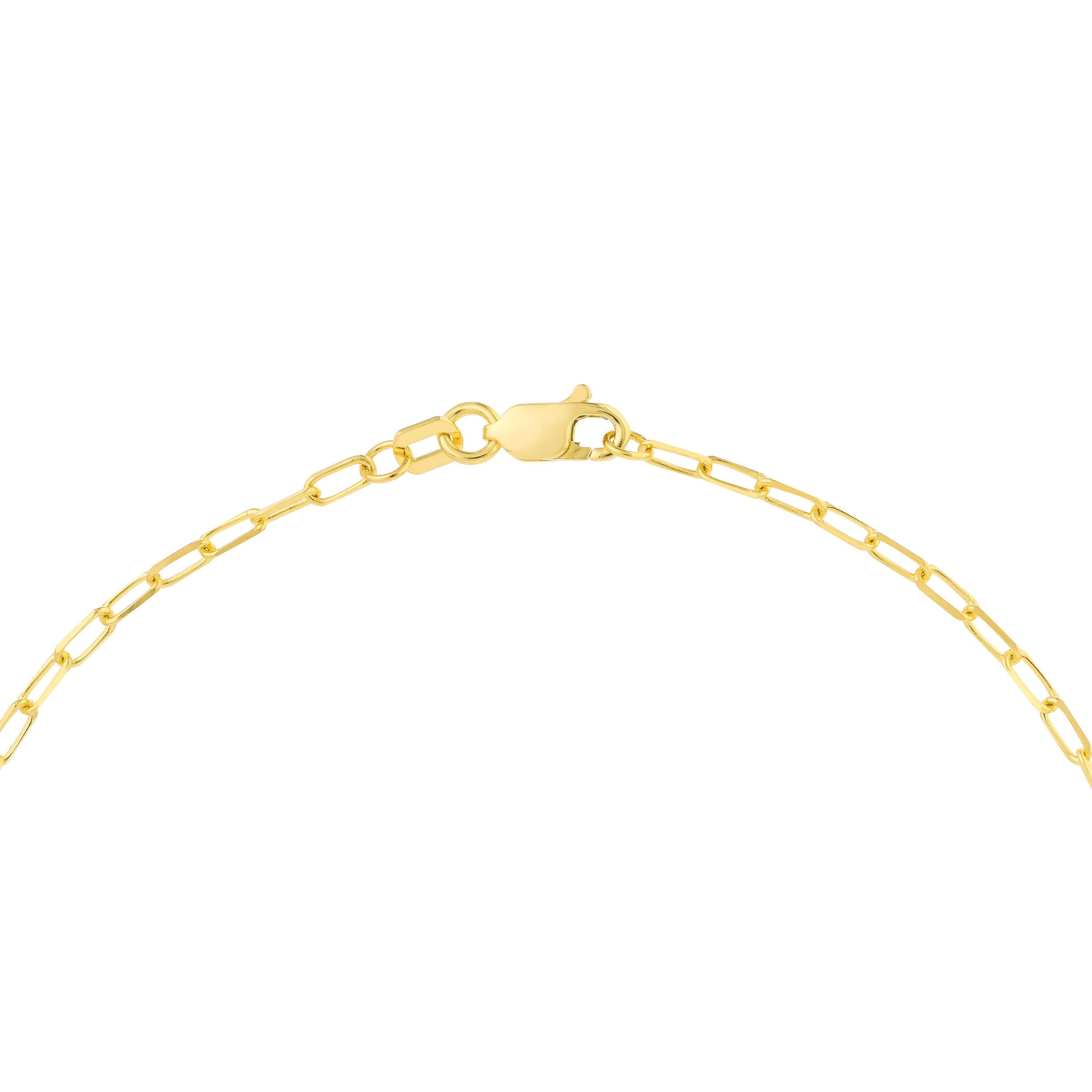 10" OPEN PLAIN ENGRAVABLE DIAMOND-CUT ID FORZATINA CHAIN ANKLET | 14K YELLOW GOLD | MF037937-14Y - Brownlee Jewelers