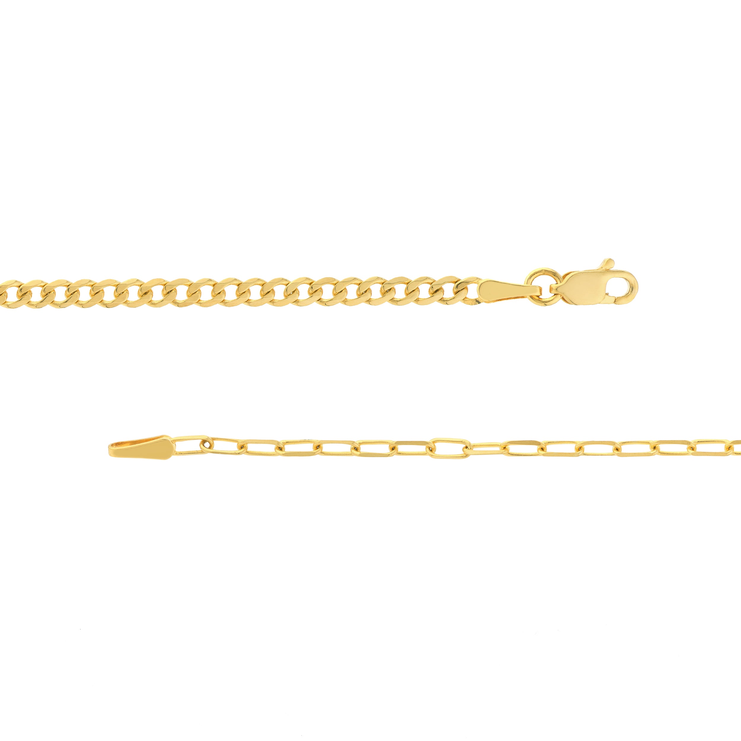 7.5" 1.95MM PAPERCLIP CHAIN BRACELET | 14K YELLOW GOLD | MF037938-14Y - Brownlee Jewelers
