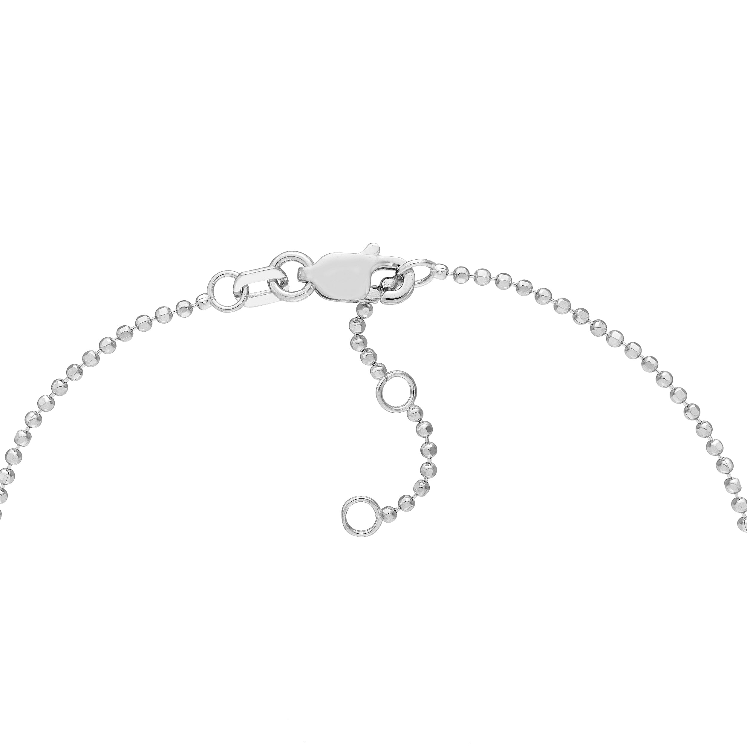 7.25" ADJUSTABLE DIAMOND-CUT DIAMOND BEAD CHAIN BRACELET | 14K WHITE GOLD | MF037947-14B - Brownlee Jewelers