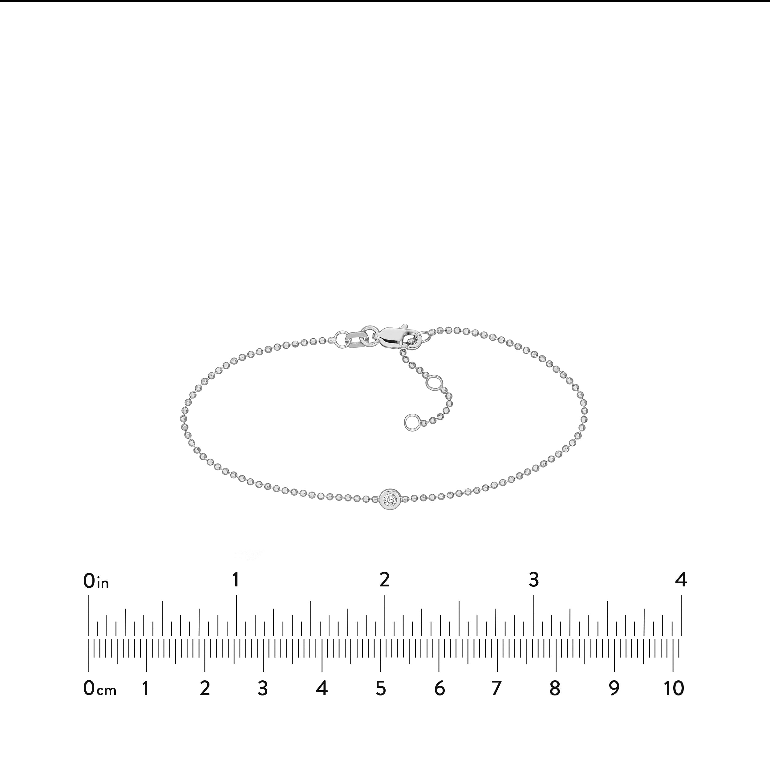 7.25" ADJUSTABLE DIAMOND-CUT DIAMOND BEAD CHAIN BRACELET | 14K WHITE GOLD | MF037947-14B - Brownlee Jewelers