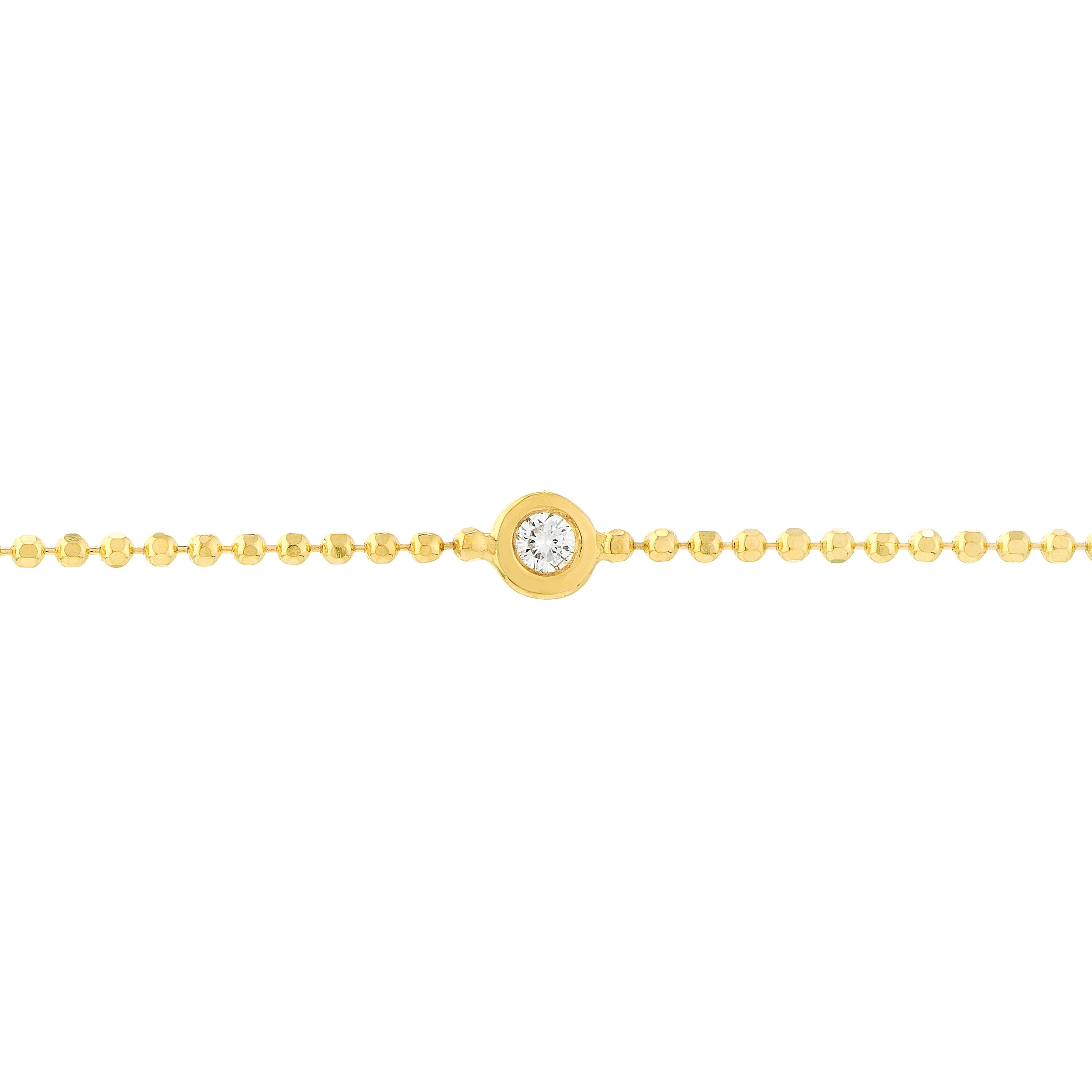 7.25" DIAMOND-CUT DIAMOND BEAD CHAIN BRACELET | 14K YELLOW GOLD | MF037947-14Y - Brownlee Jewelers