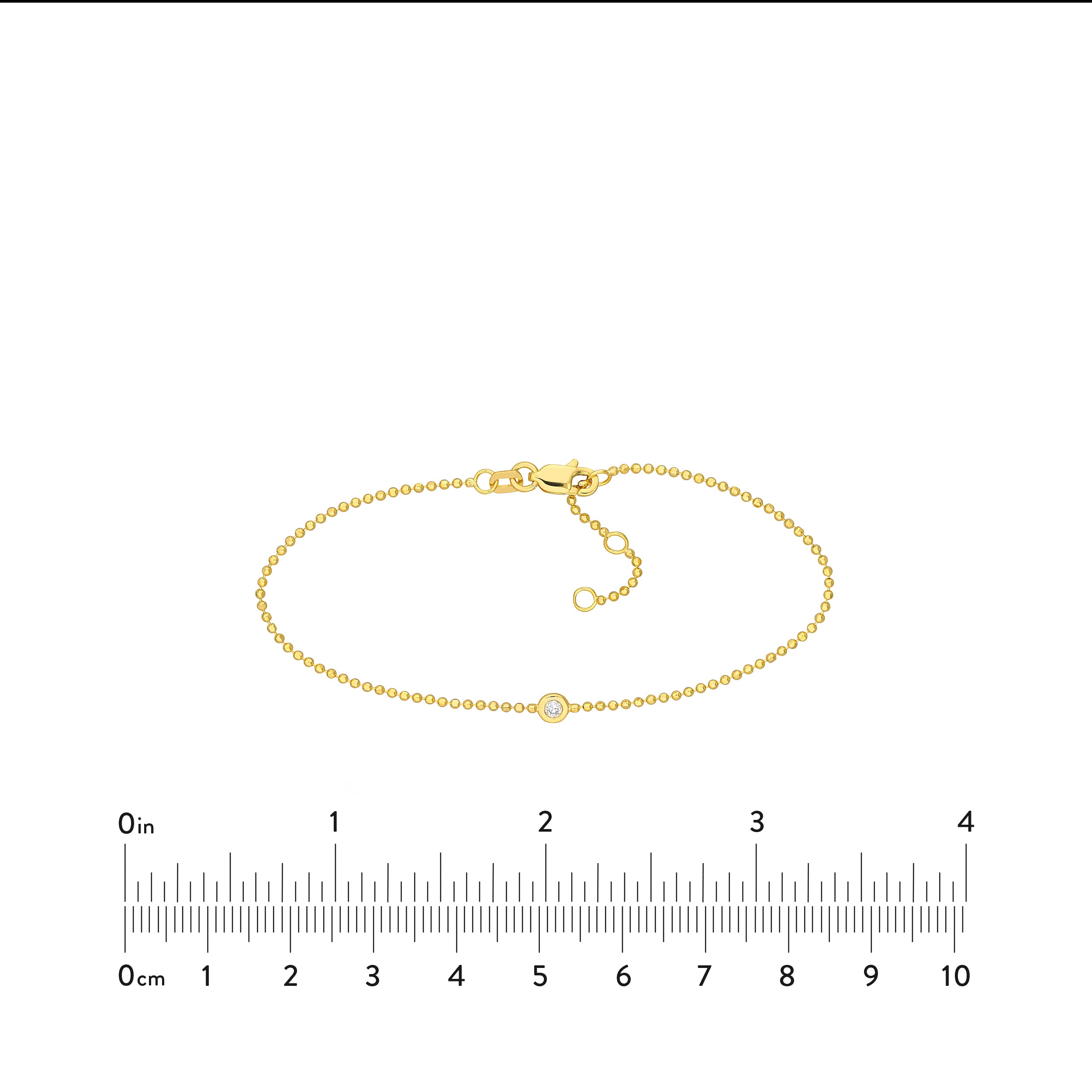 7.25" DIAMOND-CUT DIAMOND BEAD CHAIN BRACELET | 14K YELLOW GOLD | MF037947-14Y - Brownlee Jewelers