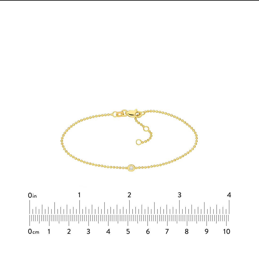 7.25" DIAMOND-CUT DIAMOND BEAD CHAIN BRACELET | 14K YELLOW GOLD | MF037947-14Y - Brownlee Jewelers