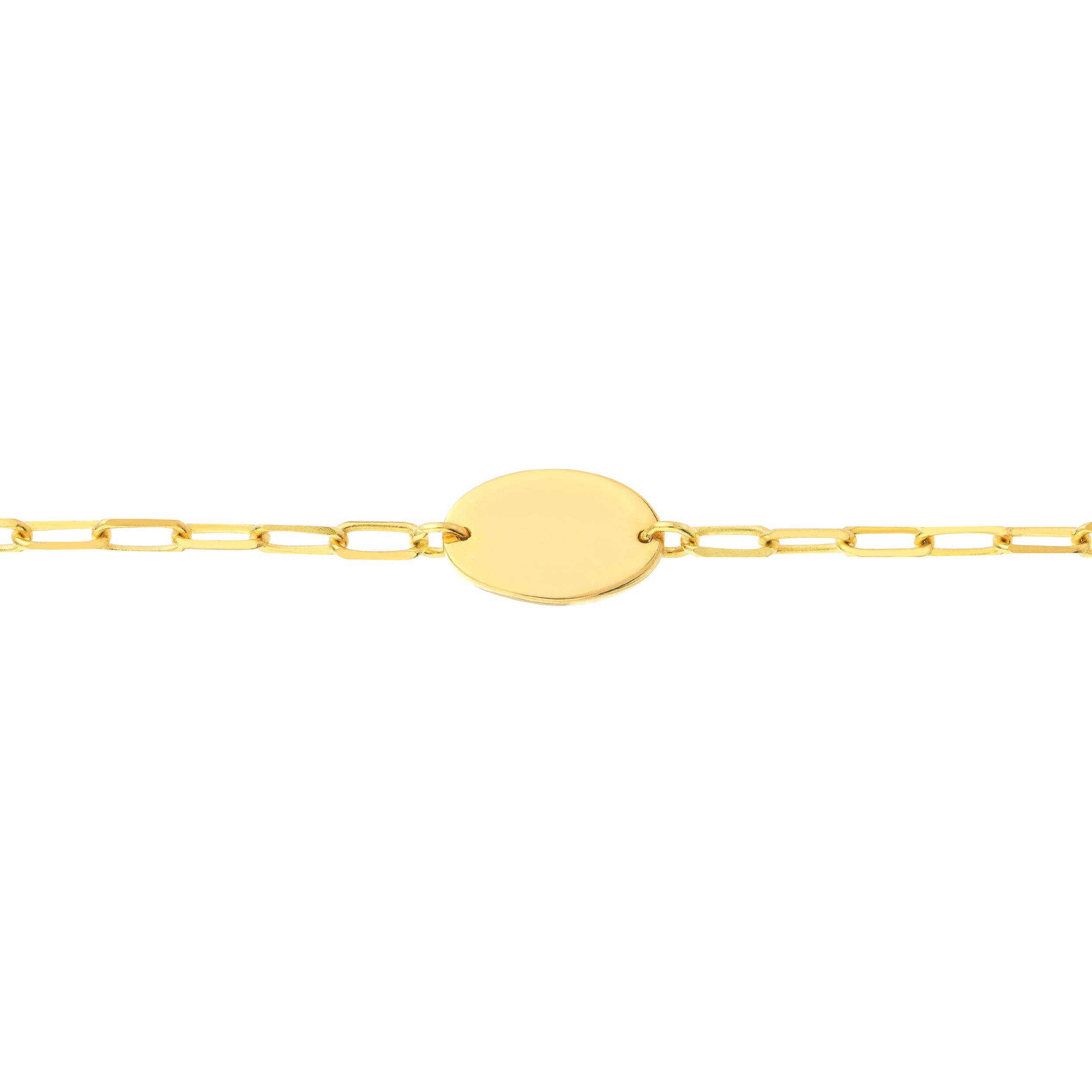 10" 1.95MM OVAL PLAQUE PAPERCLIP CHAIN ANKLET | 14K YELLOW GOLD | MF037960-14Y - Brownlee Jewelers