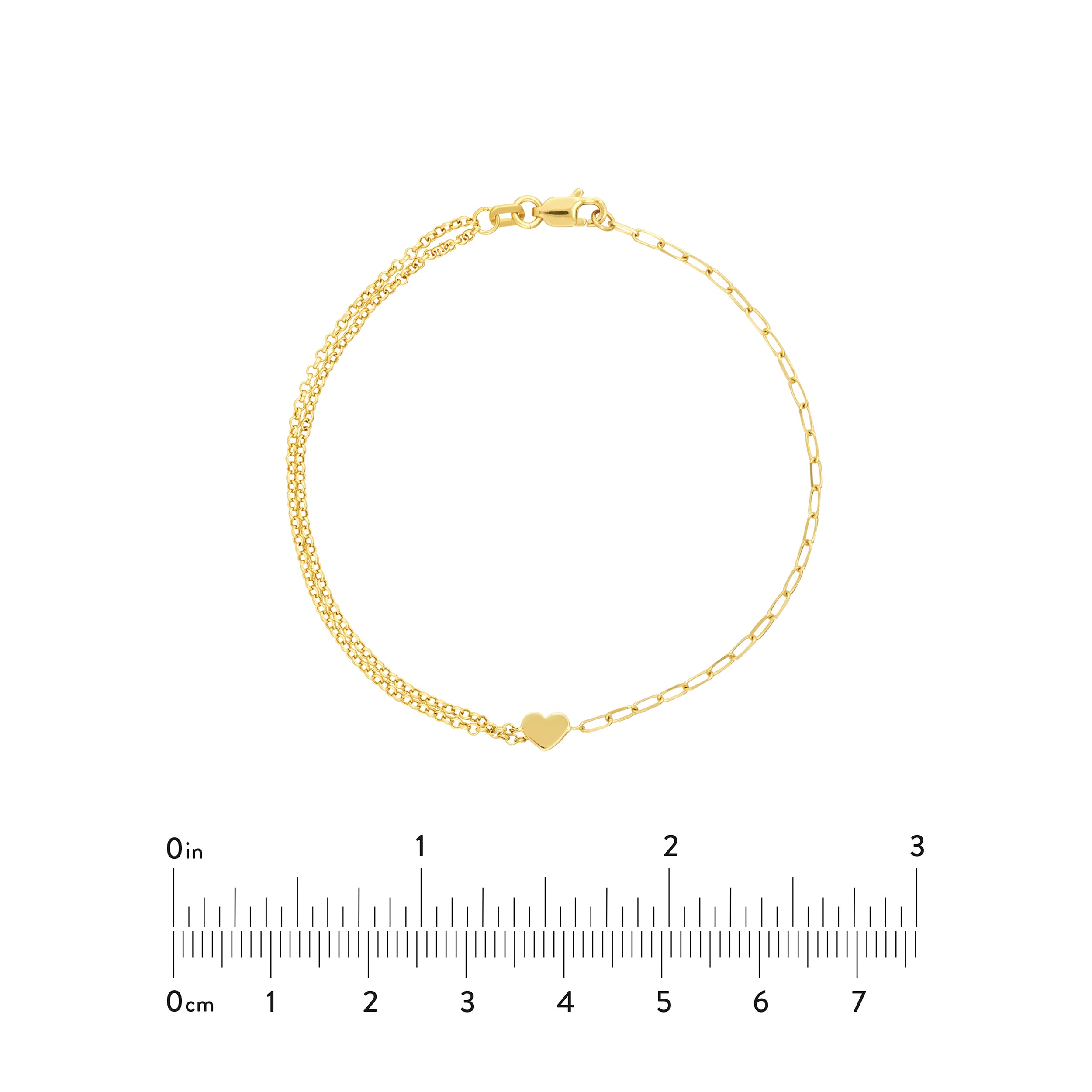 7.5" HEART PAPERCLIP CHAIN BRACELET | 14K YELLOW GOLD | MF038064-14Y - Brownlee Jewelers