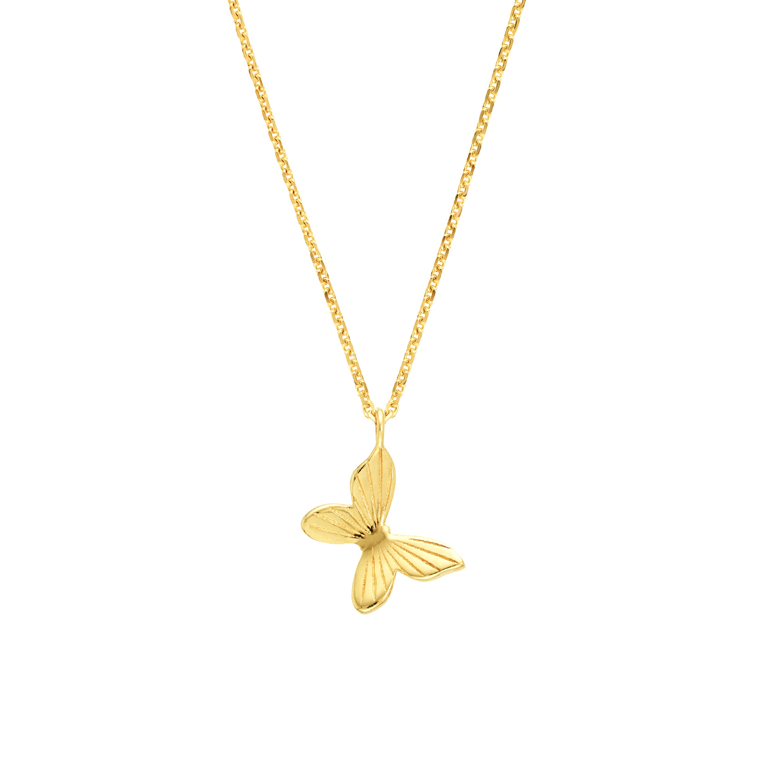 18" BUTTERFLY PENDANT NECKLACE | 14K YELLOW GOLD | MF038072-14Y - Brownlee Jewelers