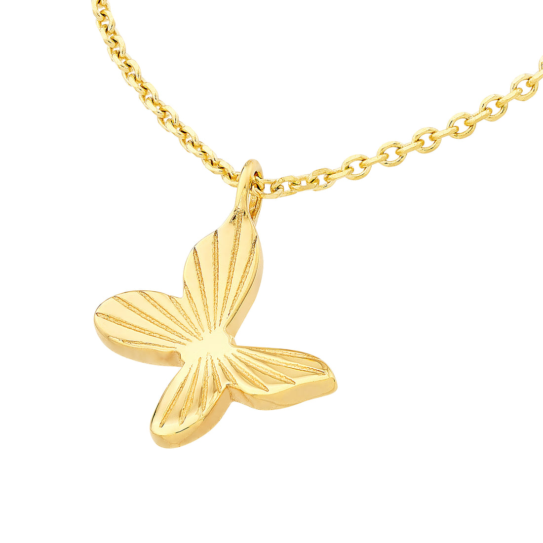 18" BUTTERFLY PENDANT NECKLACE | 14K YELLOW GOLD | MF038072-14Y - Brownlee Jewelers